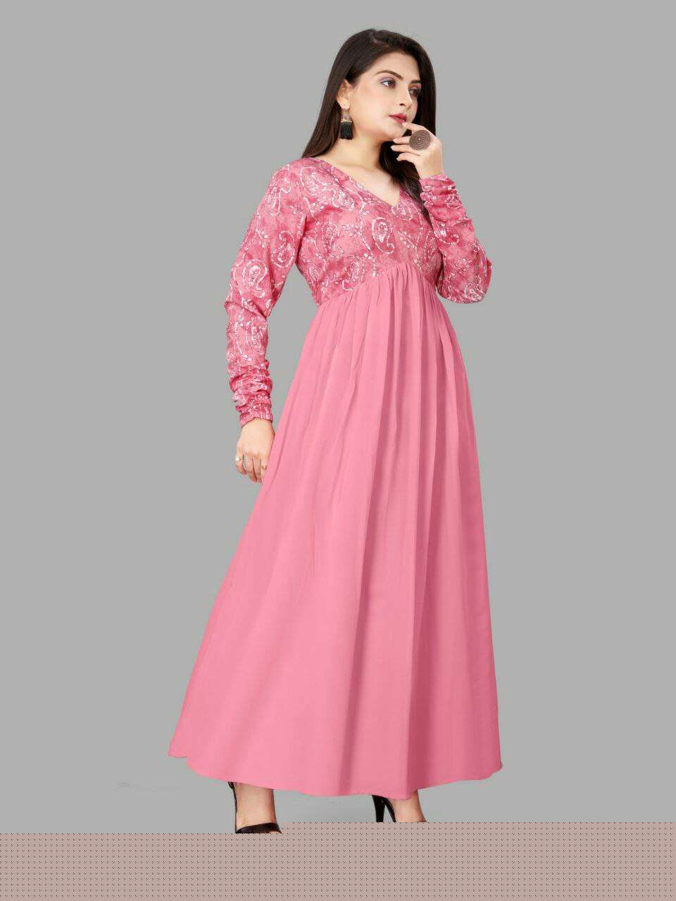 CLASSIC STYLE WESTERN LONG GOWN COLLECTION PARTY WEAR DEALER RANG