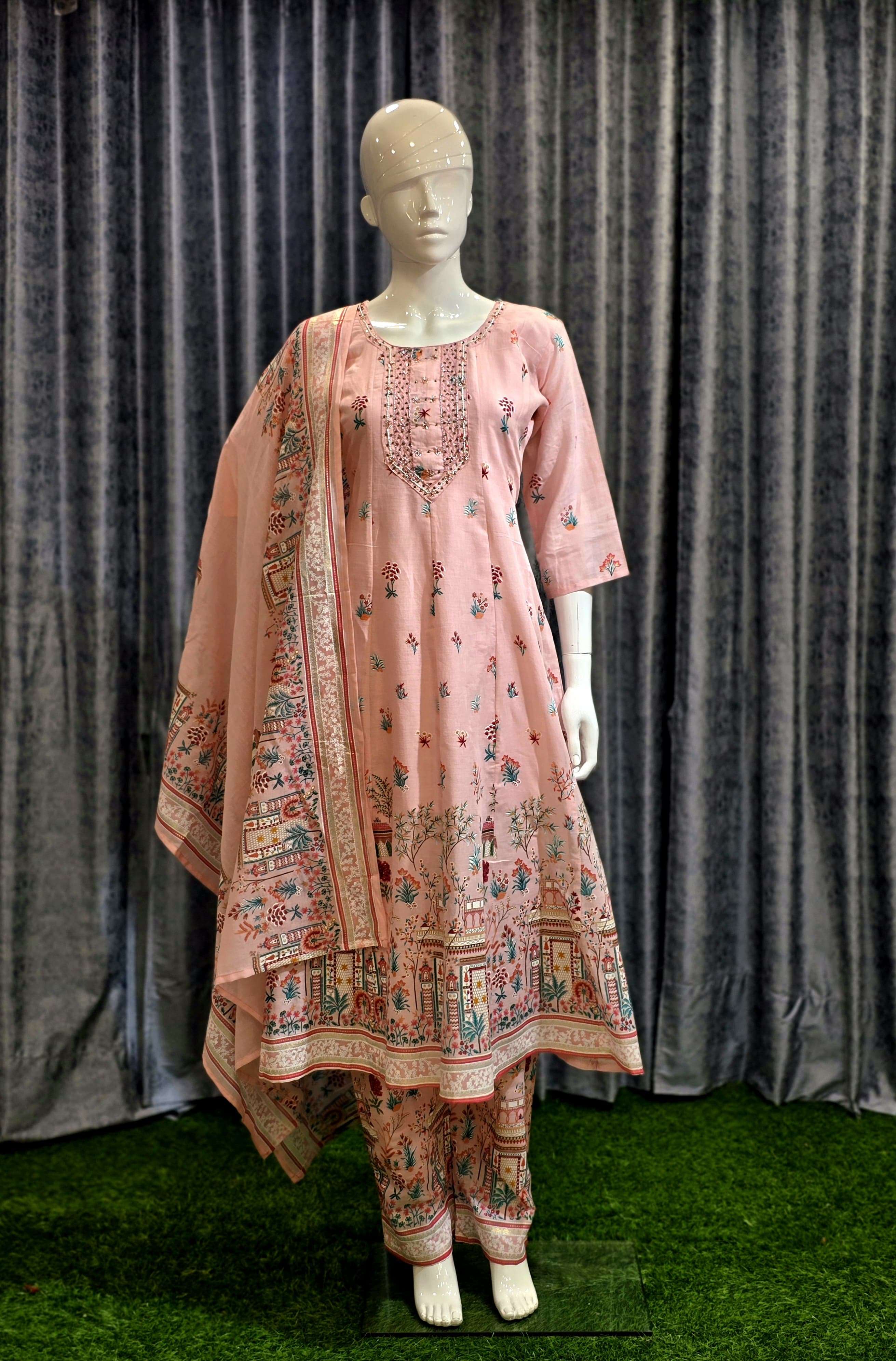 DESIGNER COTTON PALAZZO KAMEEZ SUIT FOR FESTIVAL COLLECTION AKSHAR