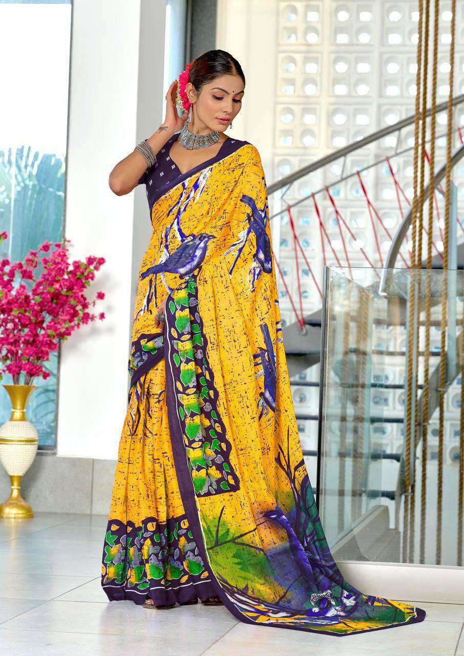 DESIGNER MULMUL COTTON SAREE FOR INDIAN WOMEN DEALER HERITAGE PRINTS
