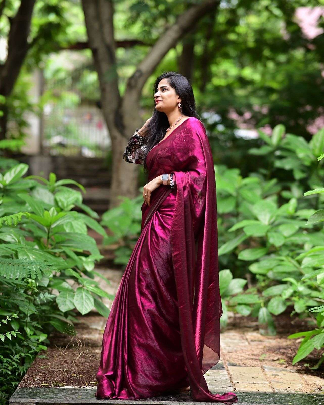 Embroidery work blouse with soft Silk saree NC 5437