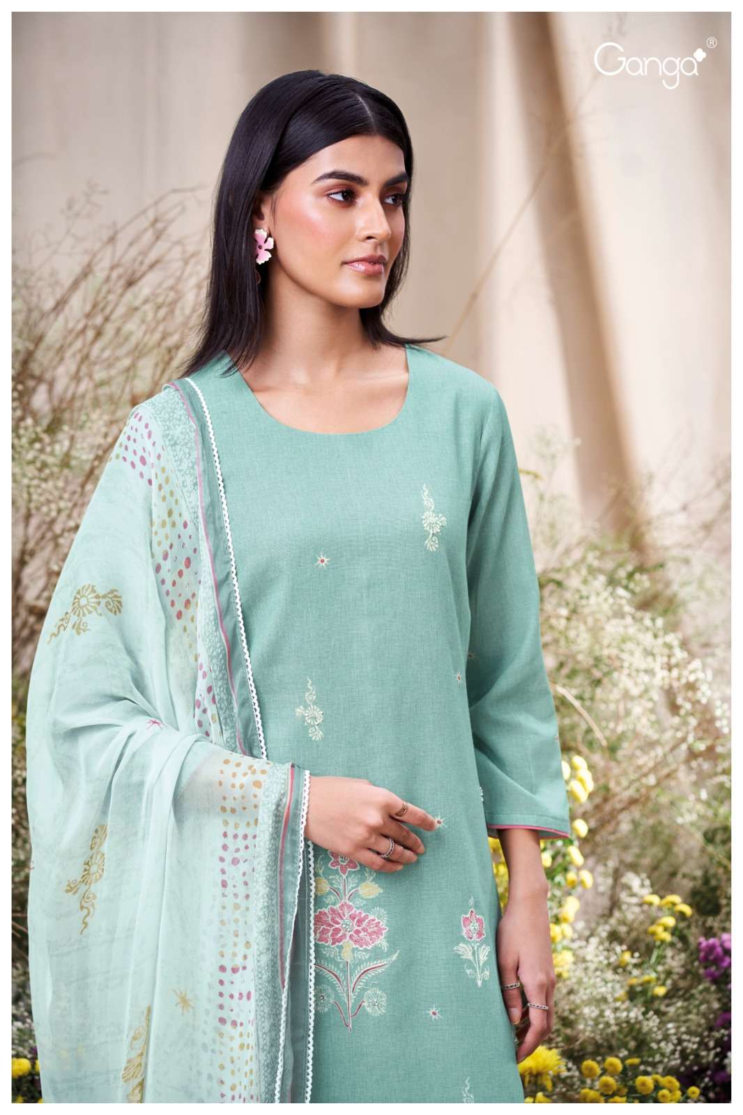 GANGA ALVEEN 3545 PREMIUM BOUTIQUE COTTON DRESS MATERIAL COLLECTION 