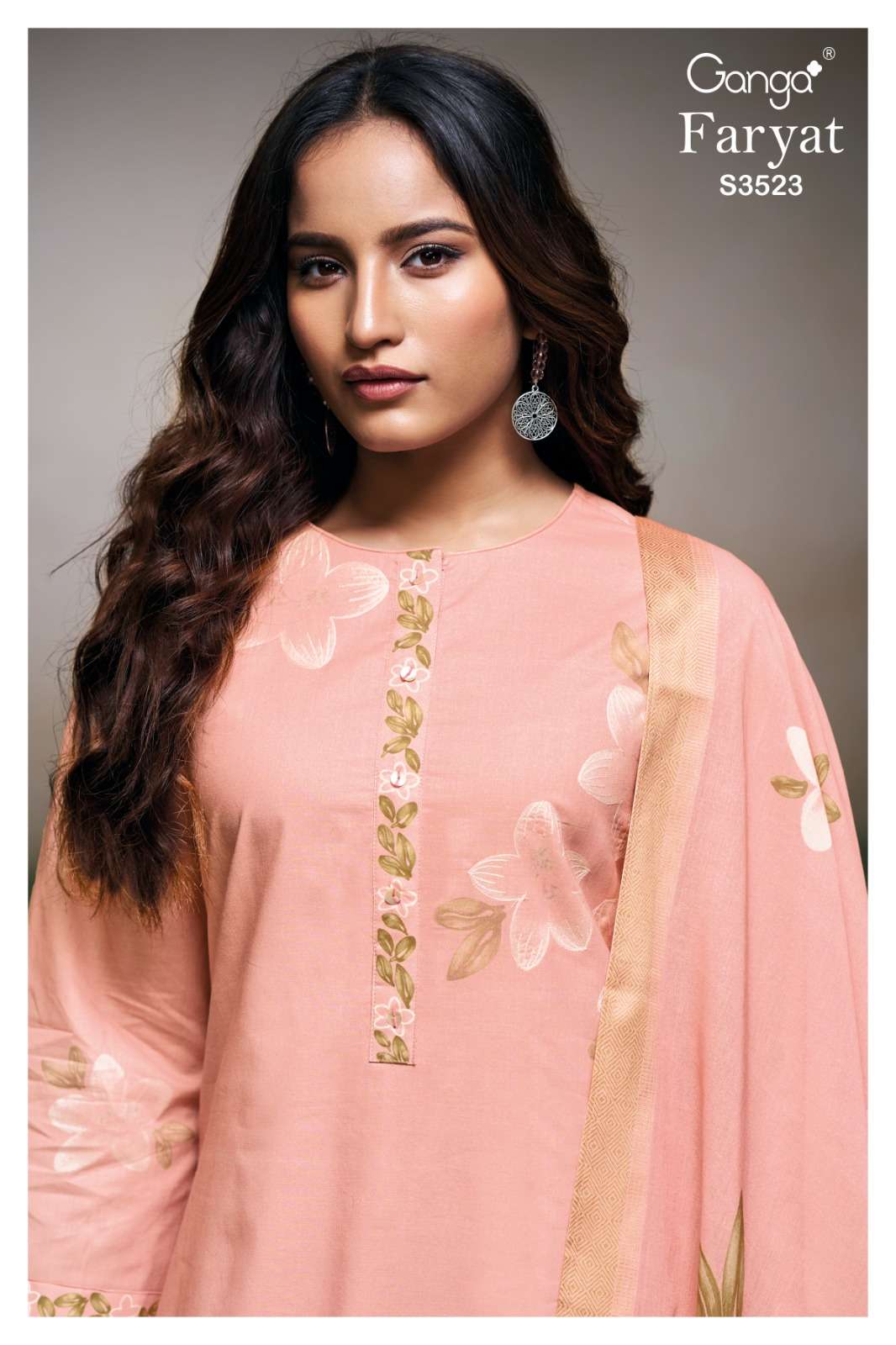 GANGA FARYAT 3523 PREMIUM MATERIAL COTTON DRESS FOR WOMEN DEALER  