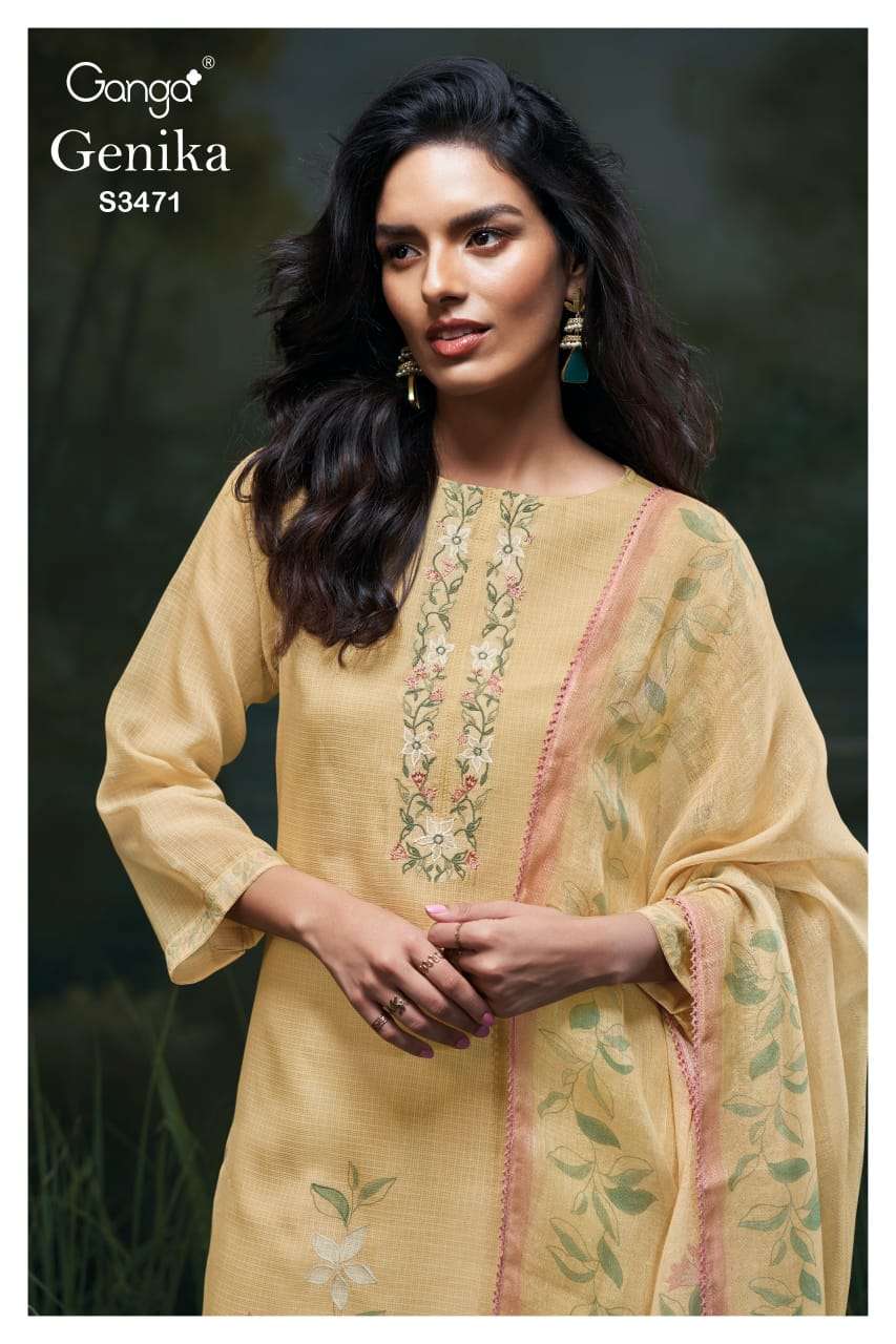 GANGA GENIKA 3471 PREMIUM COTTON SALWAR PALAZZO SUIT WHOLESALE