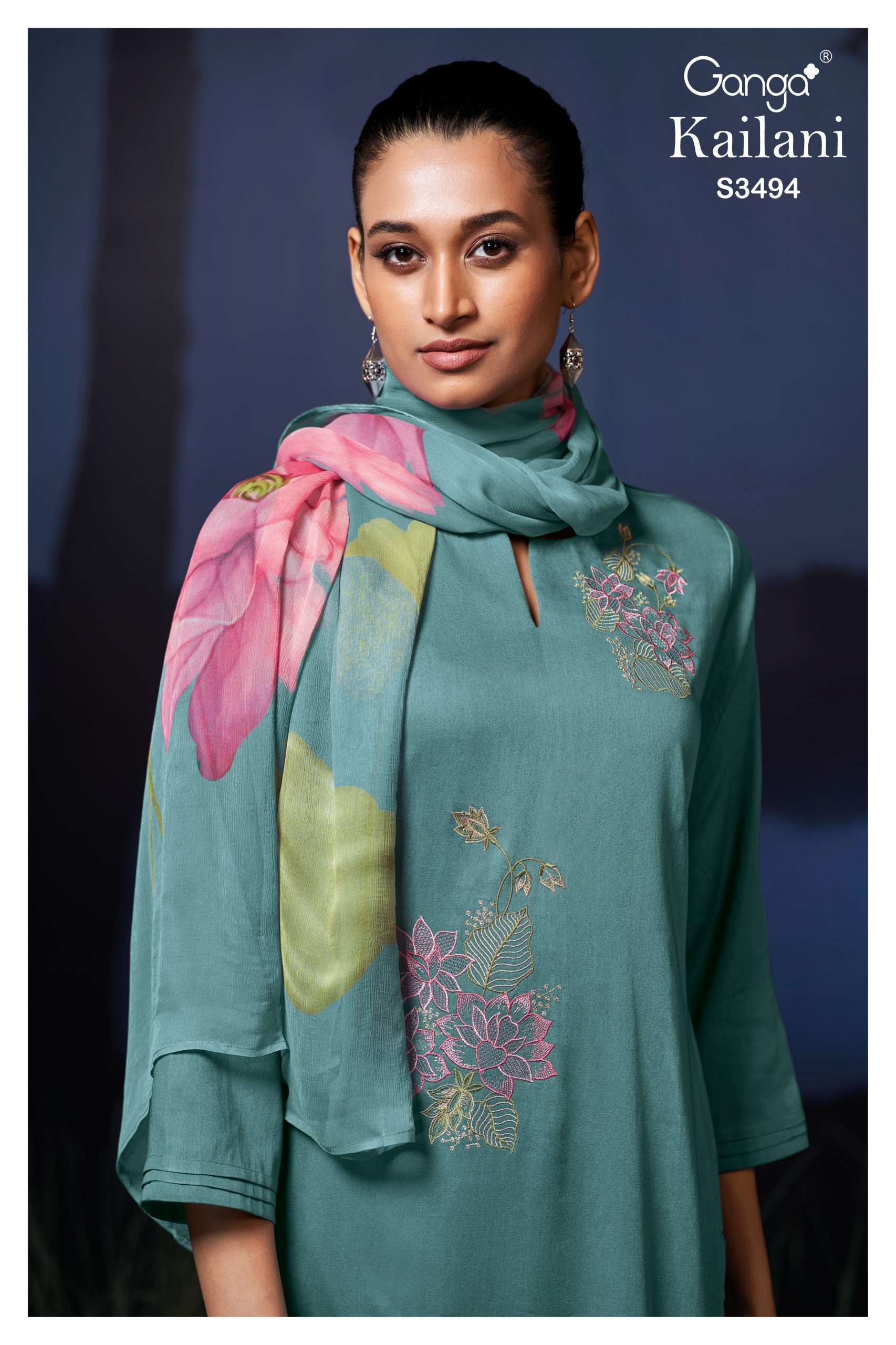 GANGA KAILANI 3494 PREMIUM COTTON FABRIC SUIT COLLECTION DEALER SHOP