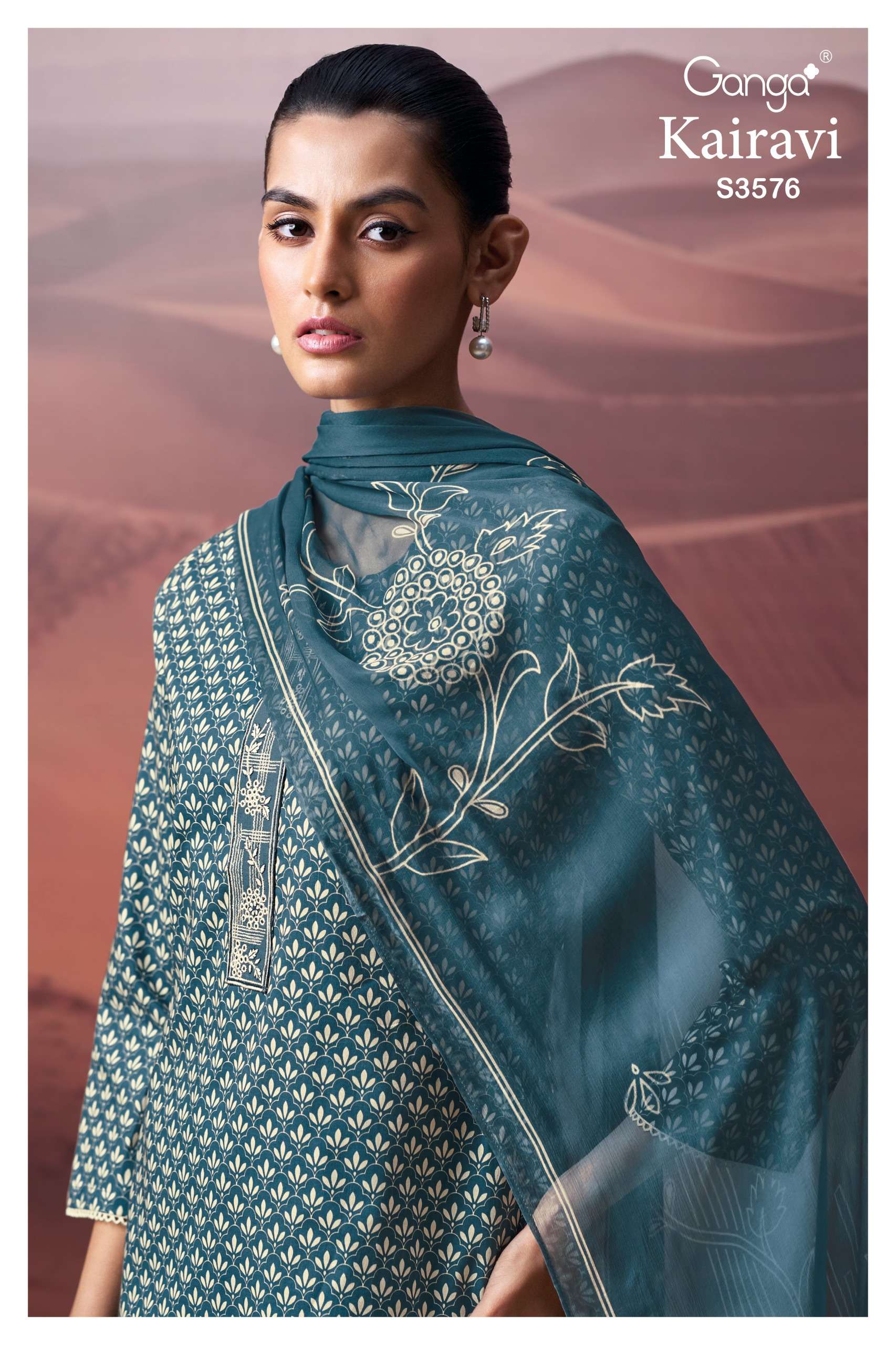 GANGA KAIRAVI 3576 PREMIUM COTTON FABRIC LADIES OUTFIT STORE RESELLER