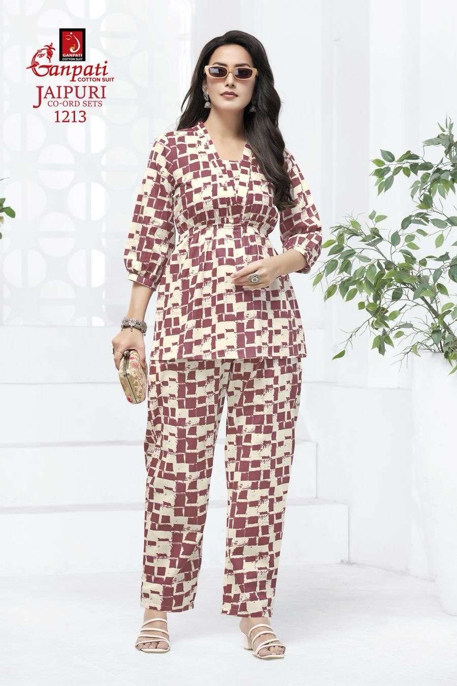 GANPATI JAIPURI VOL 12 GOOGLE TOP CLOTH CORD SET FOR WOMEN COLLECTION