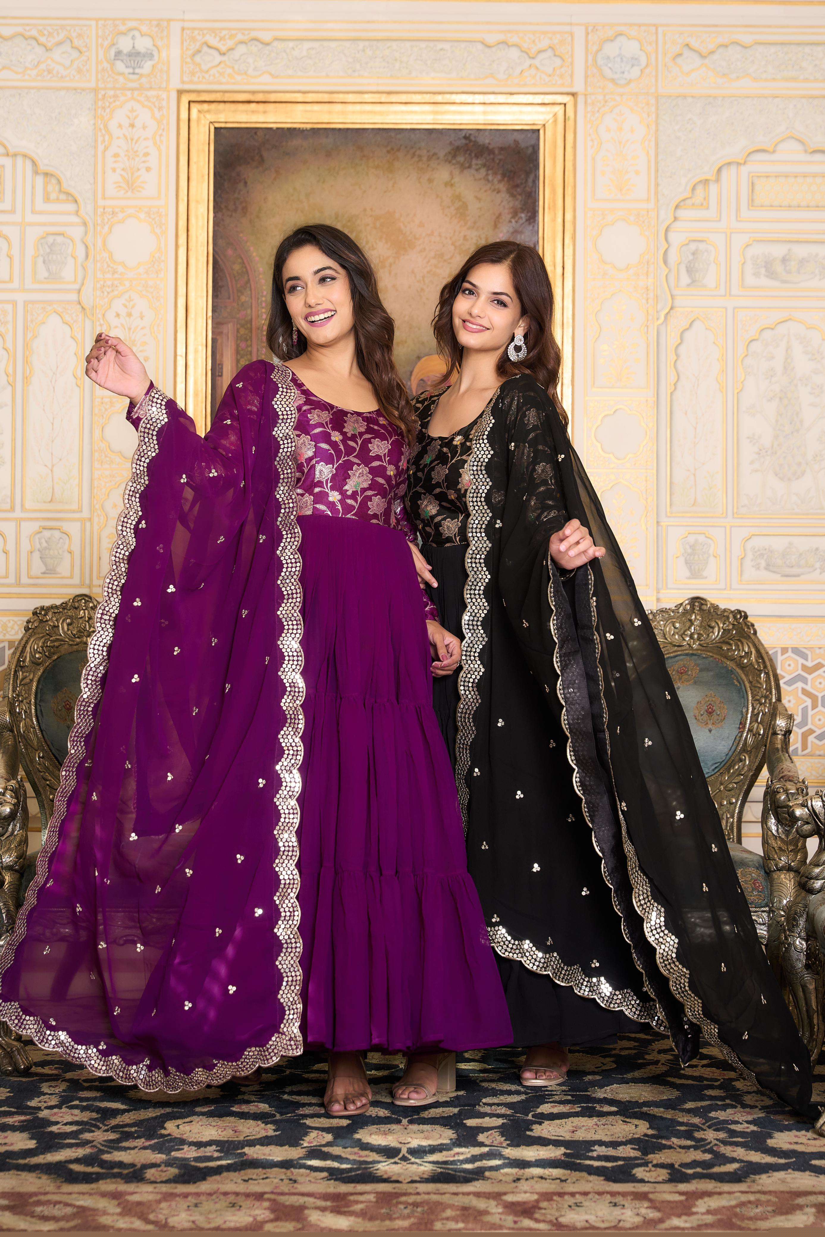 Georgette fabric long anarkali style ready made suits Ram 49