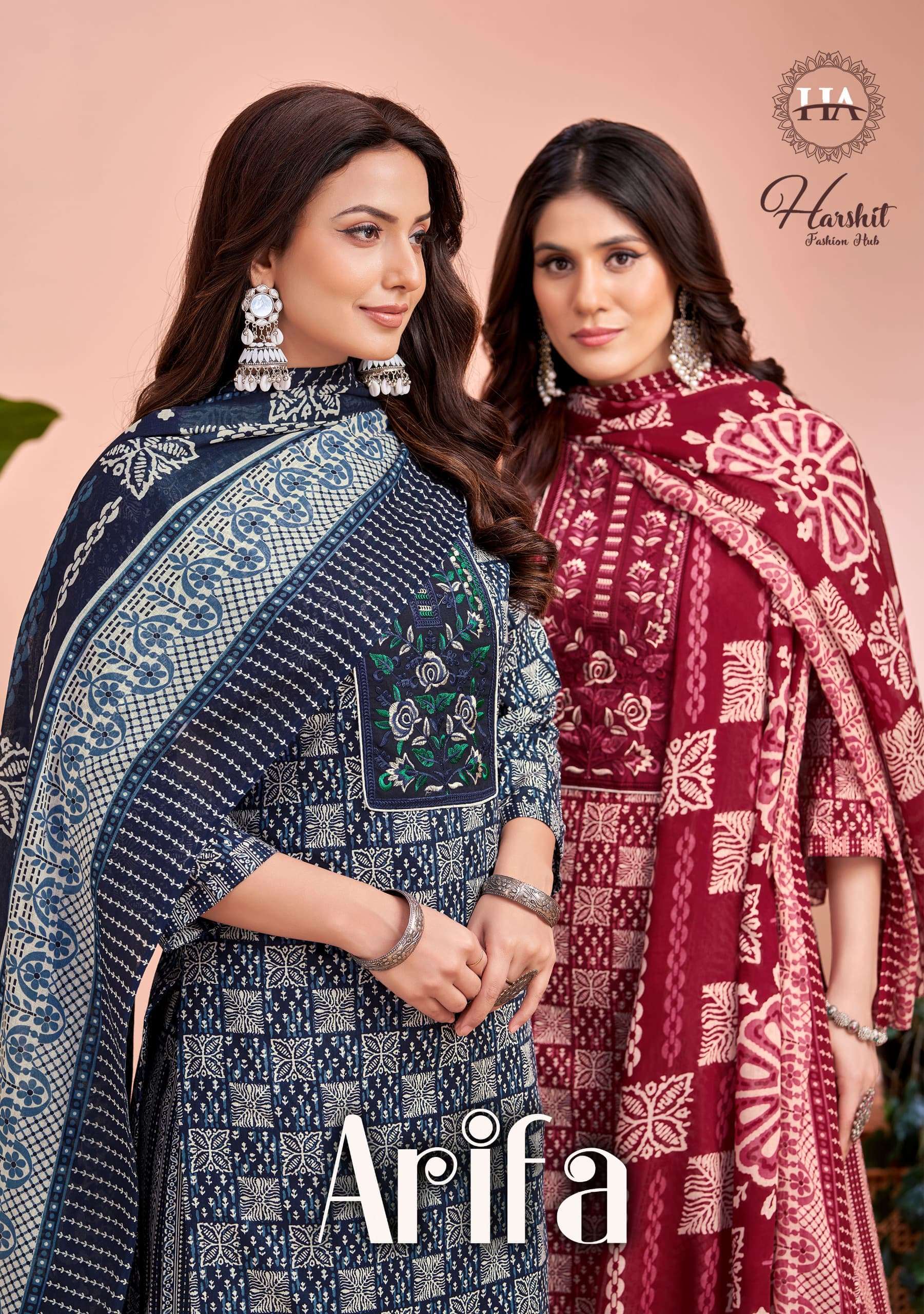 HARSHIT FASHION AARIFA EDITION 2 ROYAL WEDDING COTTON PRINTED SALWAR SUIT COLLECTION SURAT