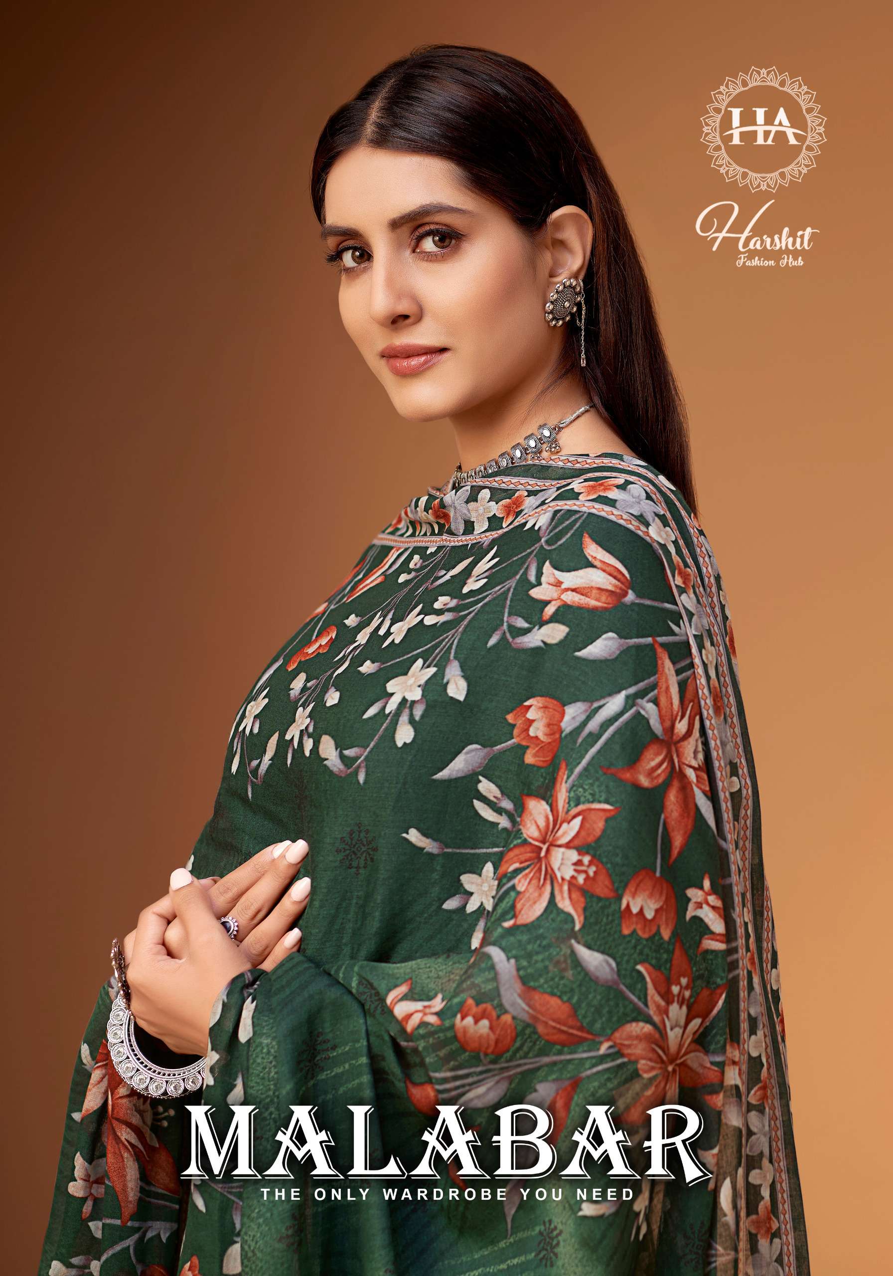 HARSHIT FASHION MALABAR ZAM COTTON DARK COLOR SUIT LADIES RESELLER