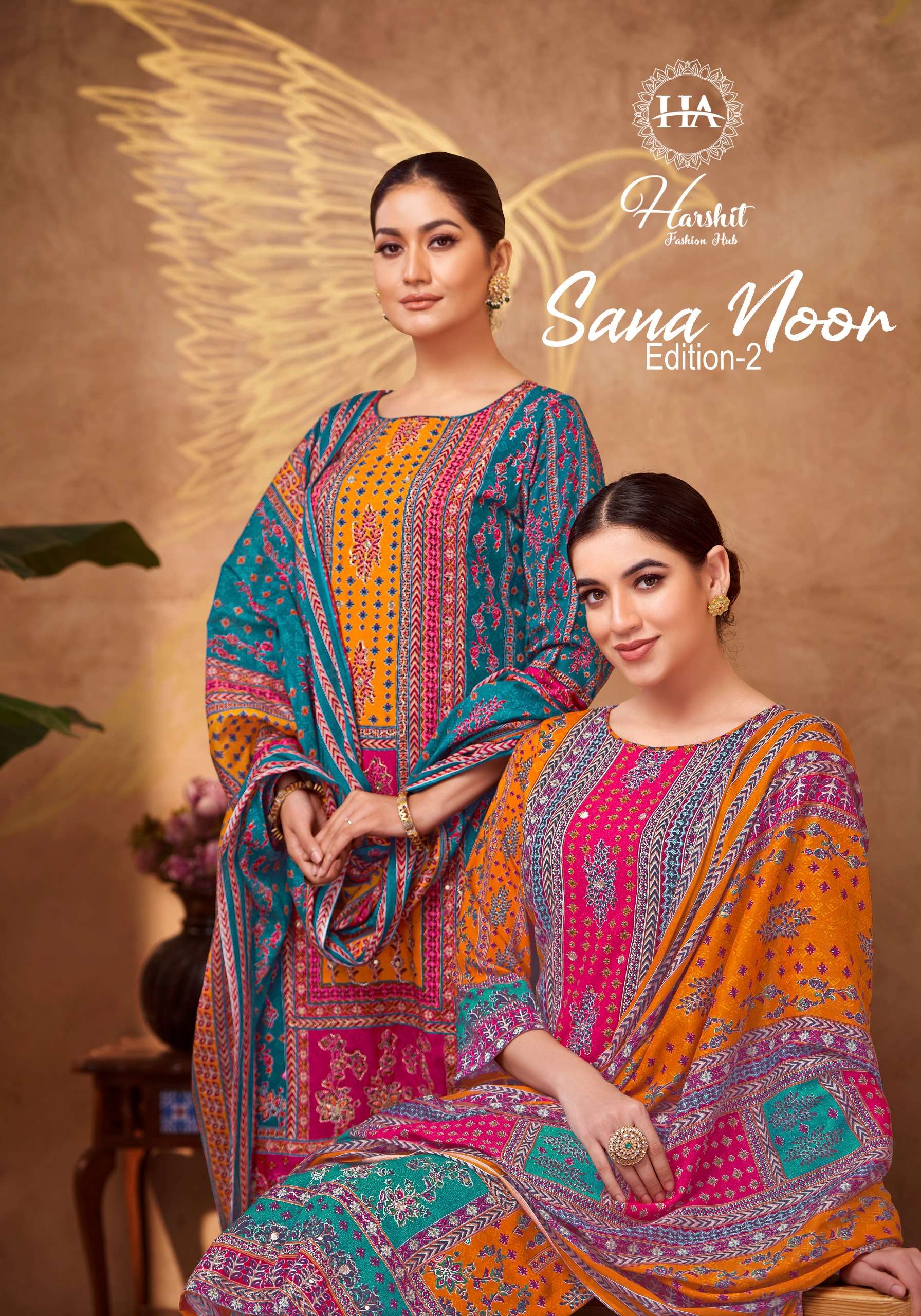 HARSHIT FASHION SANA NOOR VOL 2 BRAND QUALITY FUL DESIGNER SUIT FOR FESTIVAL DEALER