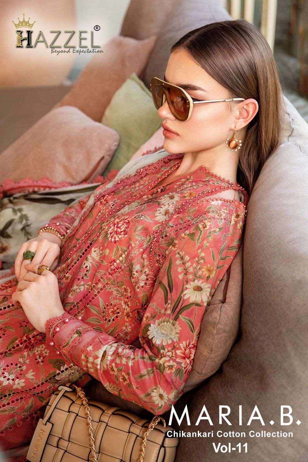 HAZZEL MARIA B CHIKANKARI COTTON COLLECTION 11 PAKISTANI HIT DESIGN HEAVY DRESS WOMEN ONLINE 