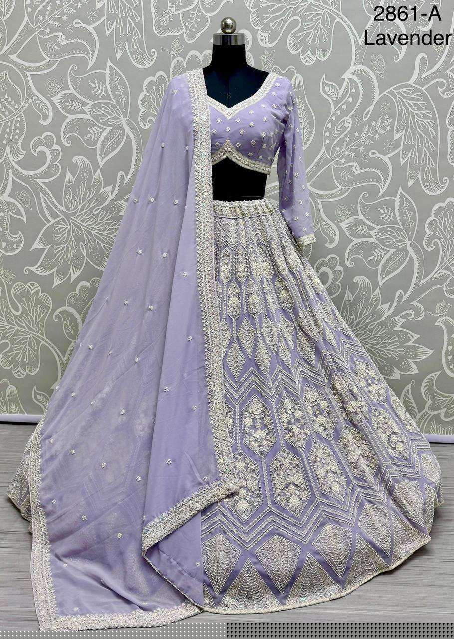 HIGH QUALITY HEAVY GEORGETTE WORK LEHENGA CHOLI FOR RECEPTION BRIDAL  2861
