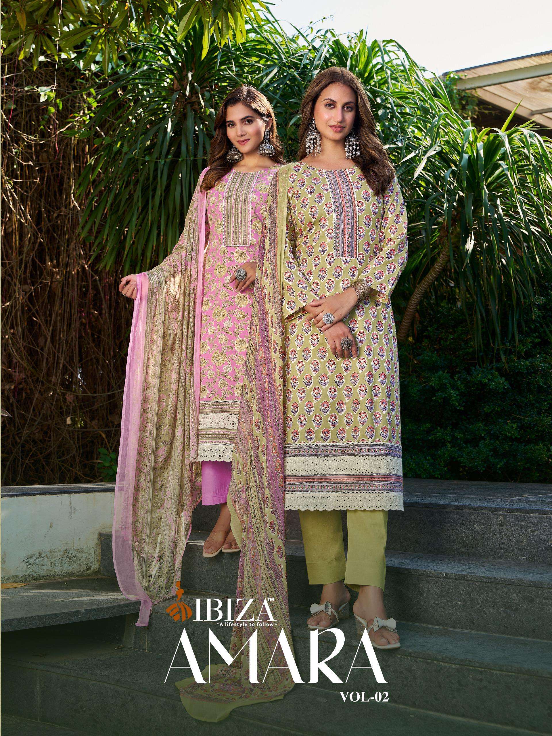 IBIZA AMARA VOL 2 PAKISTANI COTTON EMBROIDERY WORK SUIT DEALER