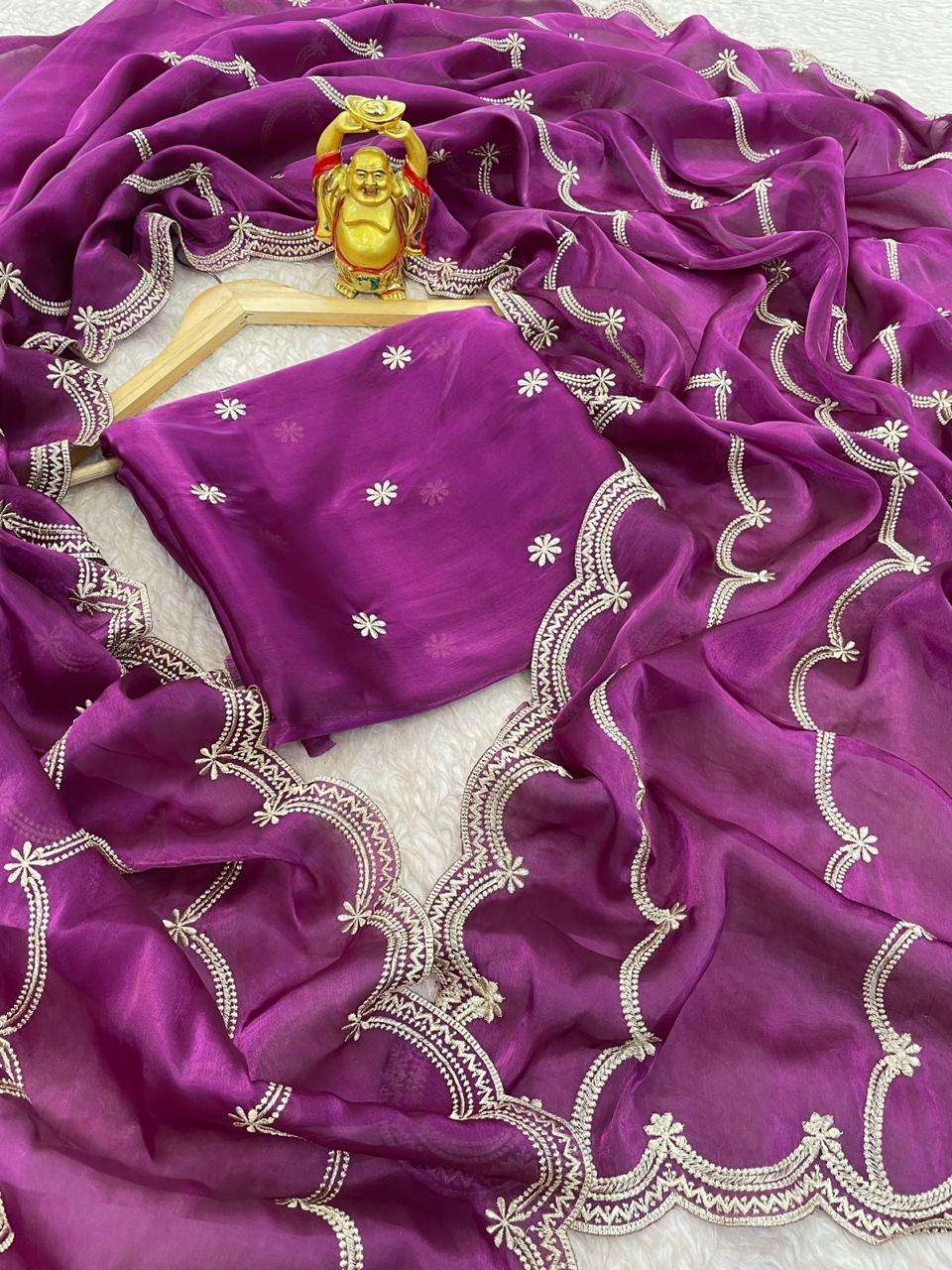 JIMMY CHOO FABRIC CHIFFON FANCY LOOK AMAZING DESIGNER SAREE COACH VOL 2