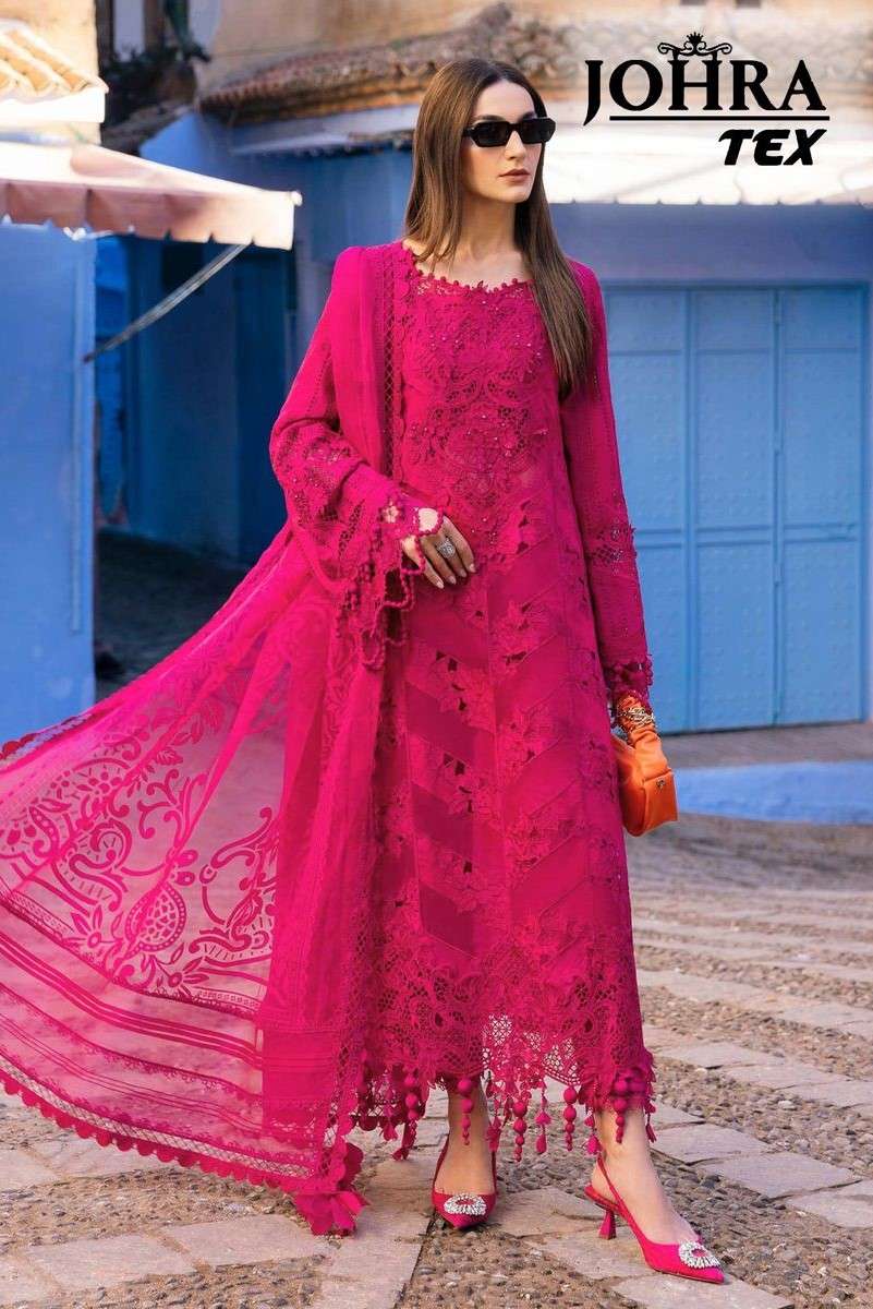 JOHRA TEX JT 173 PAKISTANI HIT DESIGN COTTON SUIT UNSTITCH CLOTH SUPPLIER