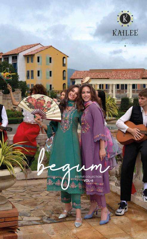 KAILEE FASHION BEGUM VOL 6 VISCOSE SILK WORK SALWAR SUIT FOR READYMADE RESELLER