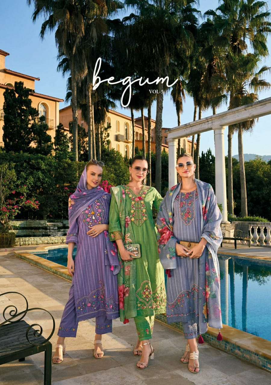 KALKI BEGUM VOL 5 HEAVY WORK COTTON READYMADE SALWAR SUIT WHOLESALE 