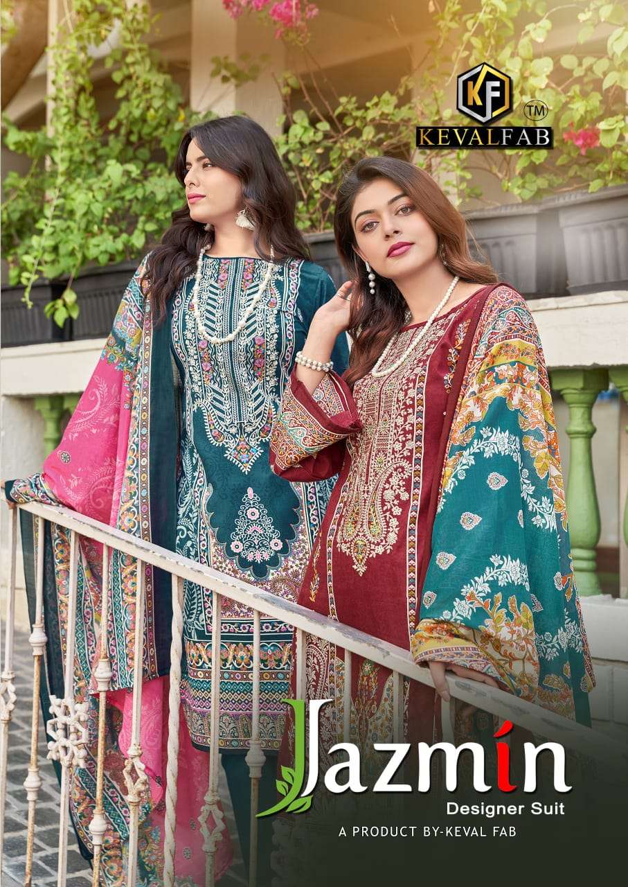 KEVAL FAB JAZMIN VOL 1 PAKISTANI KARACHI PRINT SUIT TREND COLLECTION 