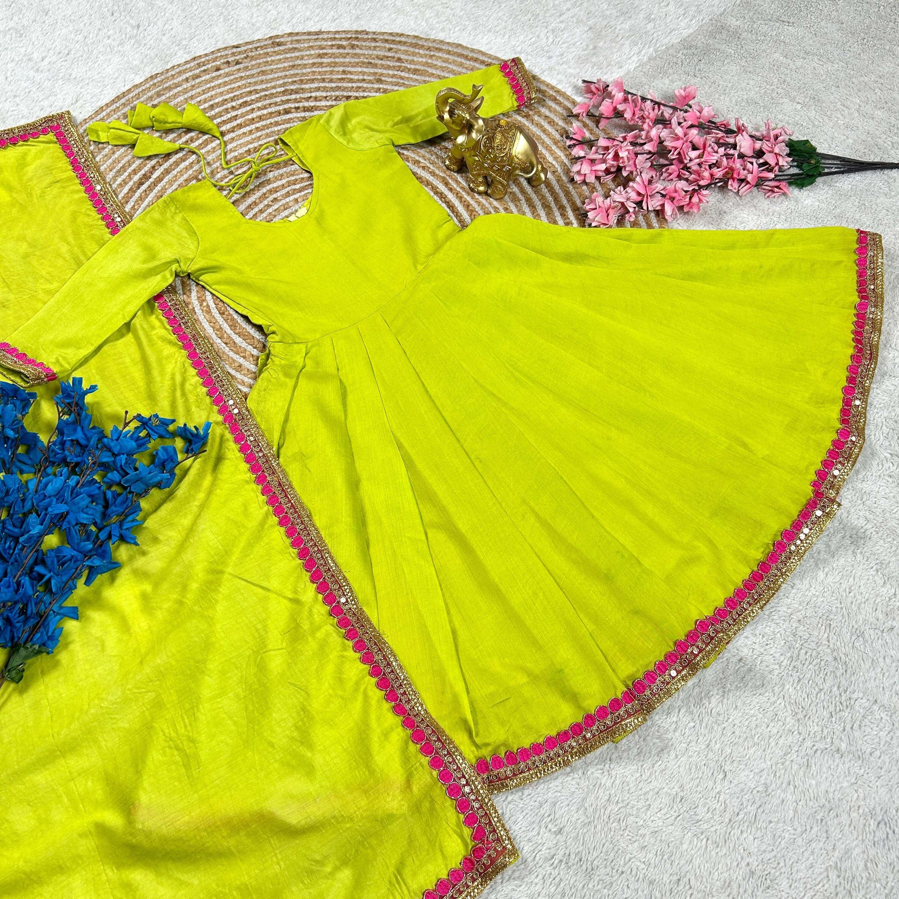 KIDS SPECIAL MAL COTTON DESIGNER ANARKALI STYLE LONG GOWN RKT