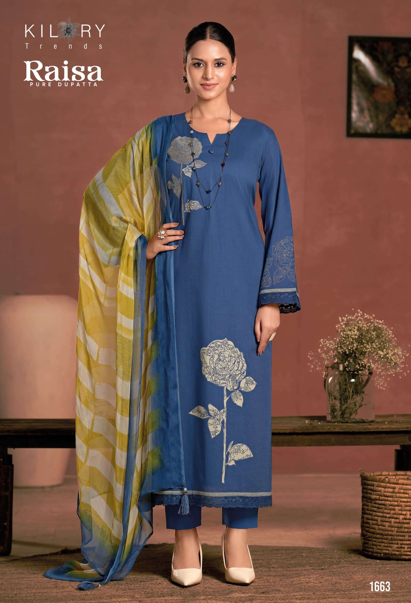 KILORY TRENDS RAISA TOP BRAND SURAT LAWN COTTON LADIES DRESS DEALER 
