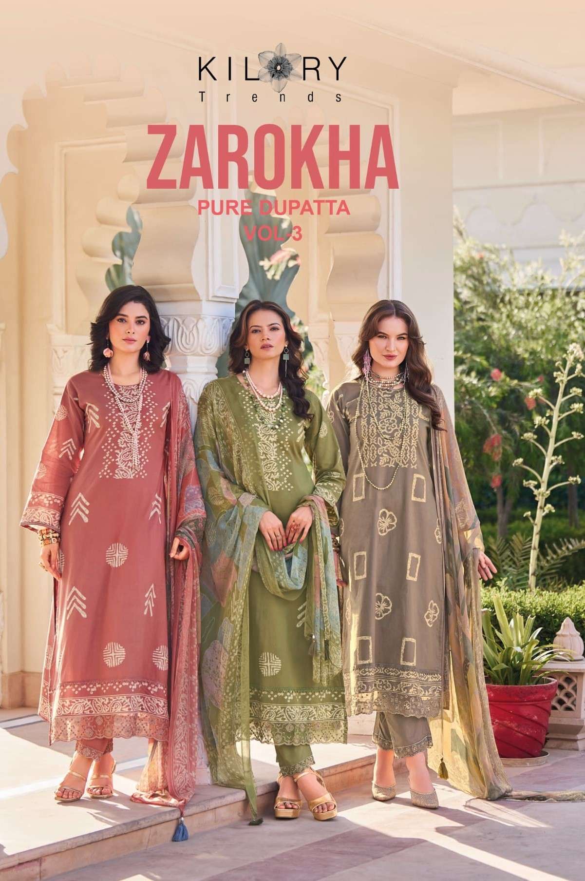 KILORY TRENDS ZAROKHA VOL 3 PAKISTANI LAWN COTTON UNSTITCH SUIT DEALER