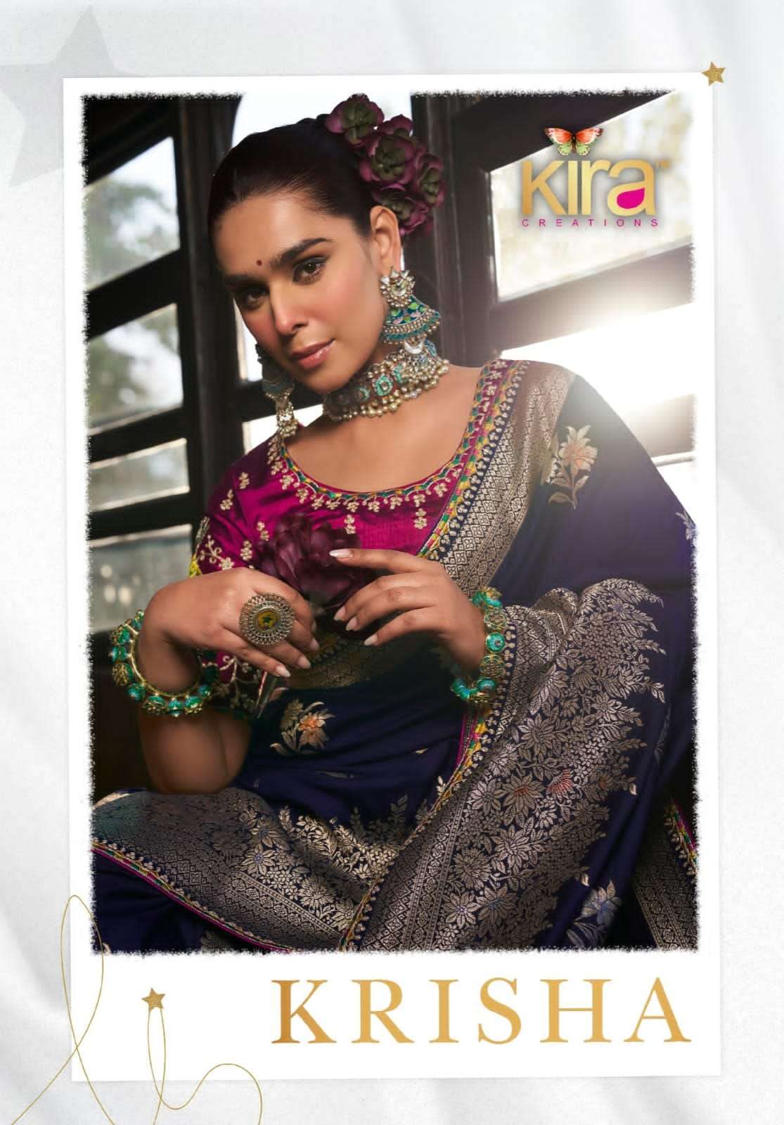 KIRA KRISHA 7201 SERIES WEDDING SPECIAL SILK FABRIC FANCY SAREE 