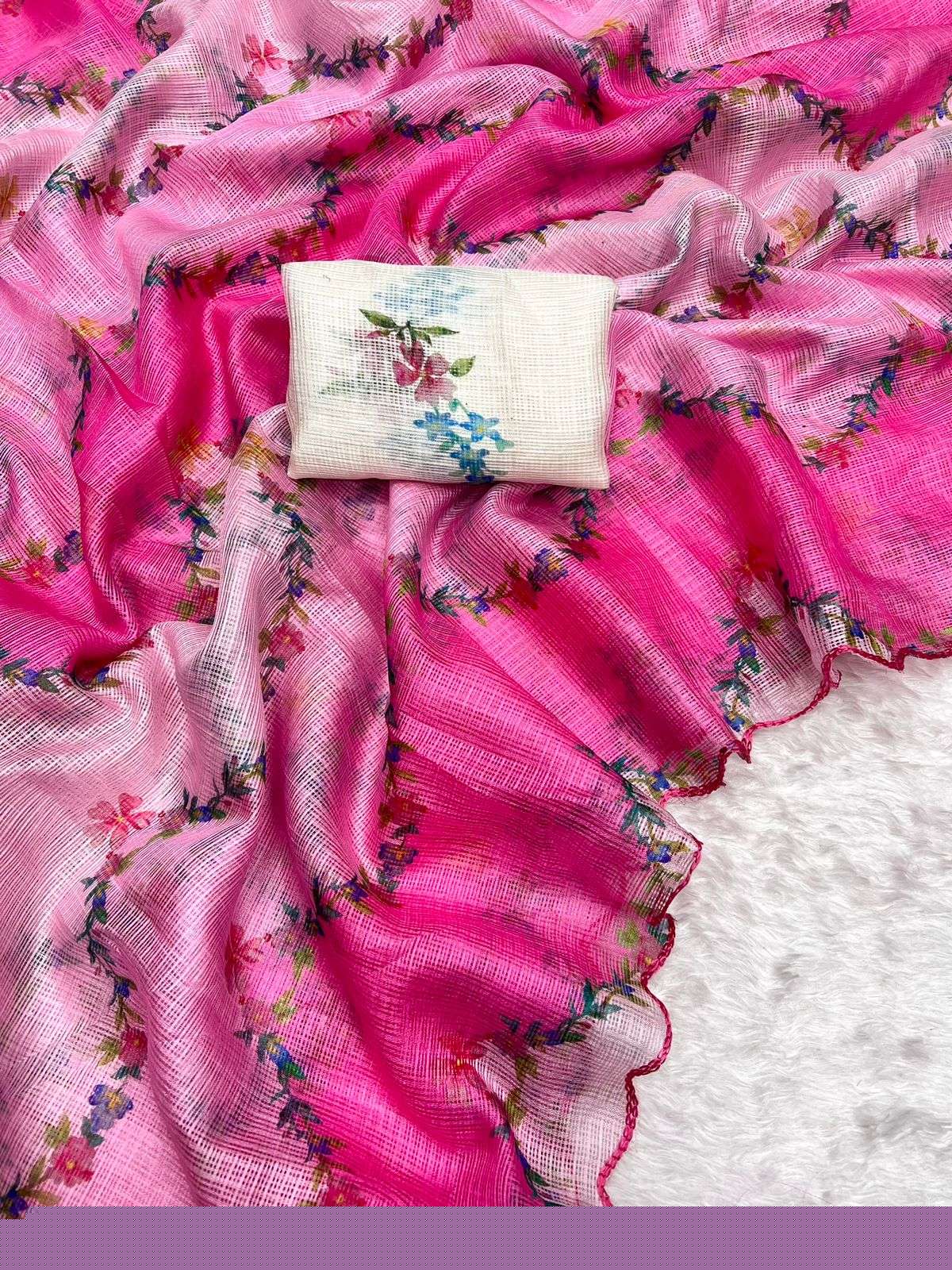 Kota Silk with beautiful flower printed saree 