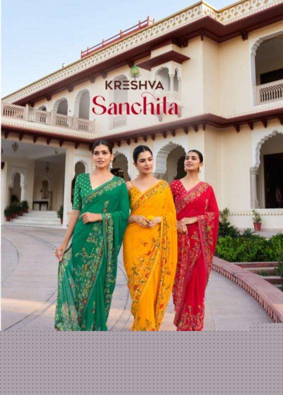 KRESHVA SANCHITA DANI GEORGETTE FABRIC ETHNIC STYLE FANCY SAREE 