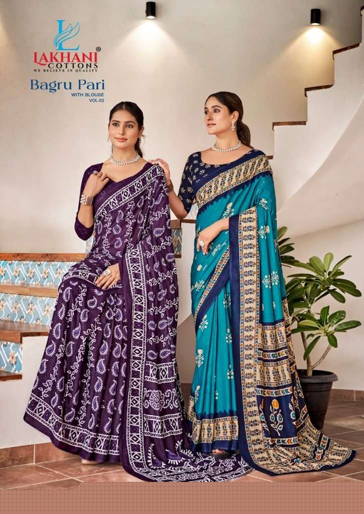 LAKHANI BAGRU PARI VOL 2 SUMMER SPECIAL COTTON FABRIC FANCY SAREE 