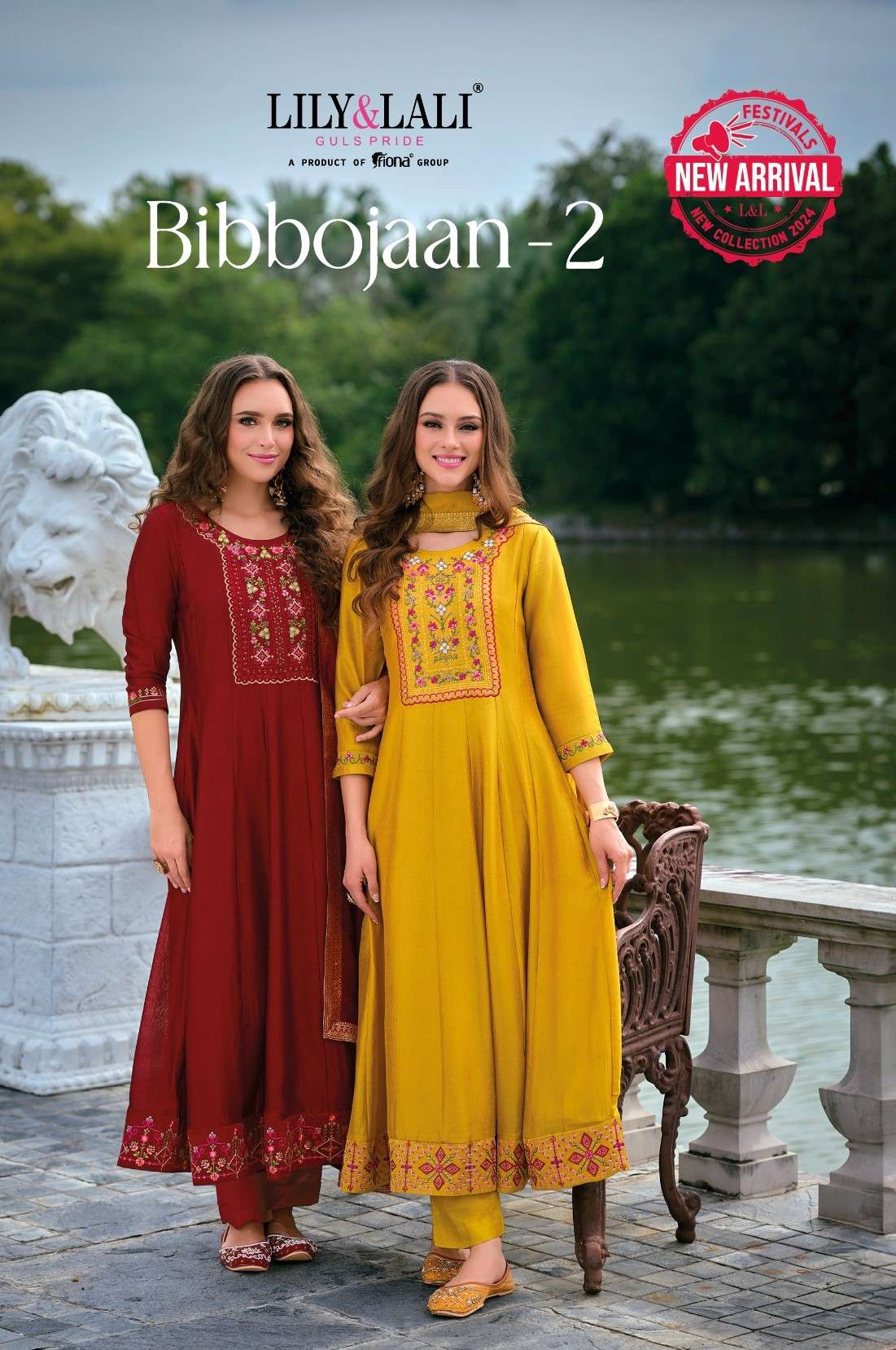 LILY & LALI BIBBOJAAN VOL 2 FESTIVAL CLOTHES SILK FABRIC ANARKALI SUIT STORE