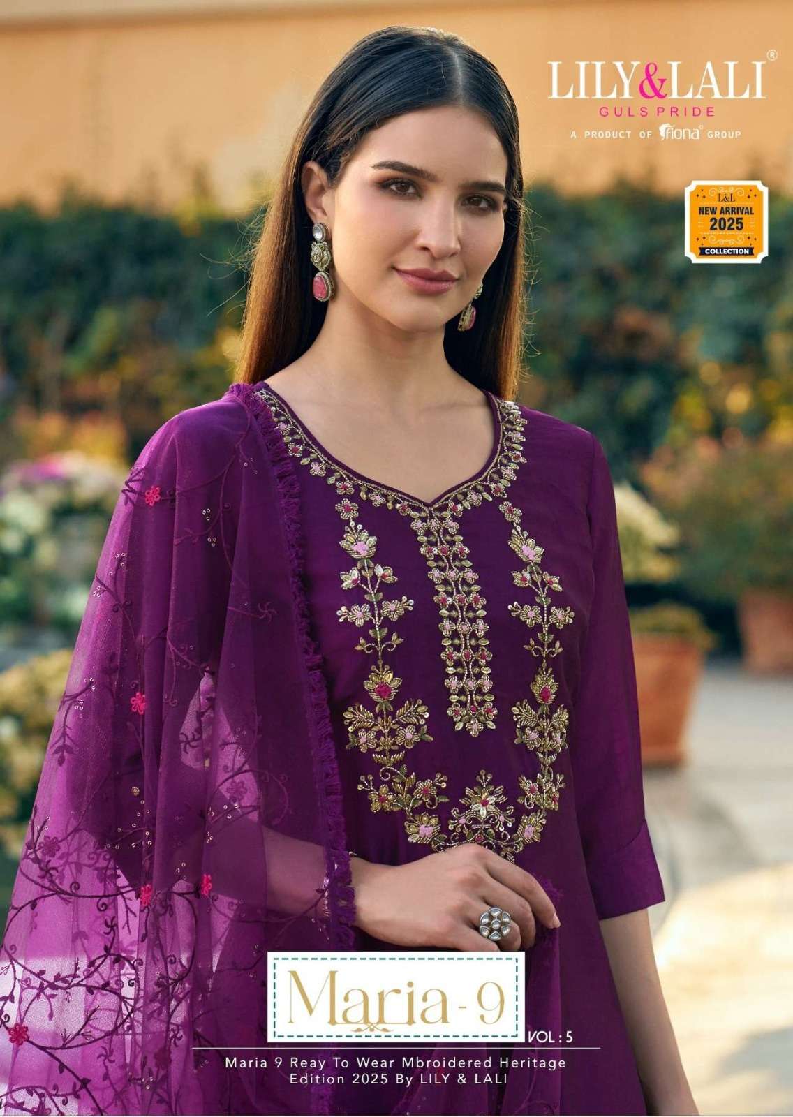 LILY & LALI MARIA 9 VOL 5 QUALITY READYMADE SILK WORK SUIT FOR WOMEN DEALER