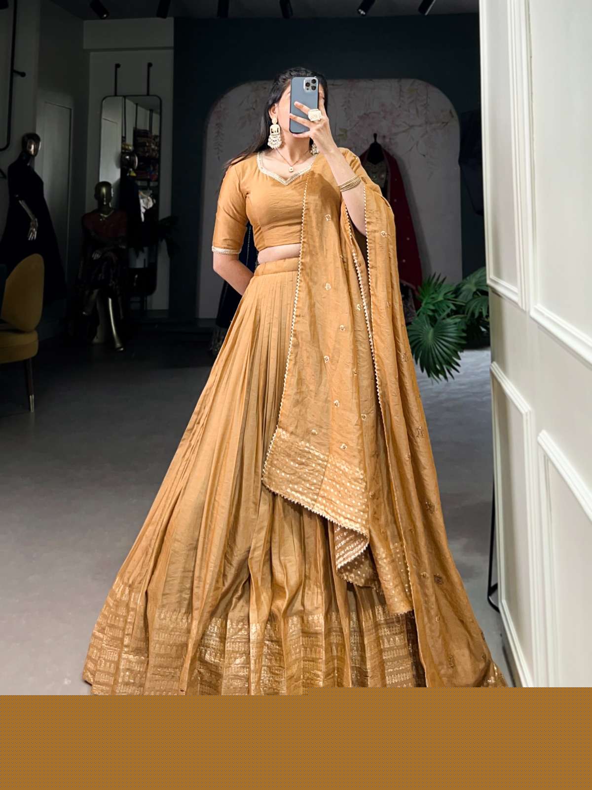 LNB 1906 CHANDERI SILK WEAVING DESIGN HEAVY LOOK LEHENGA CHOLI 