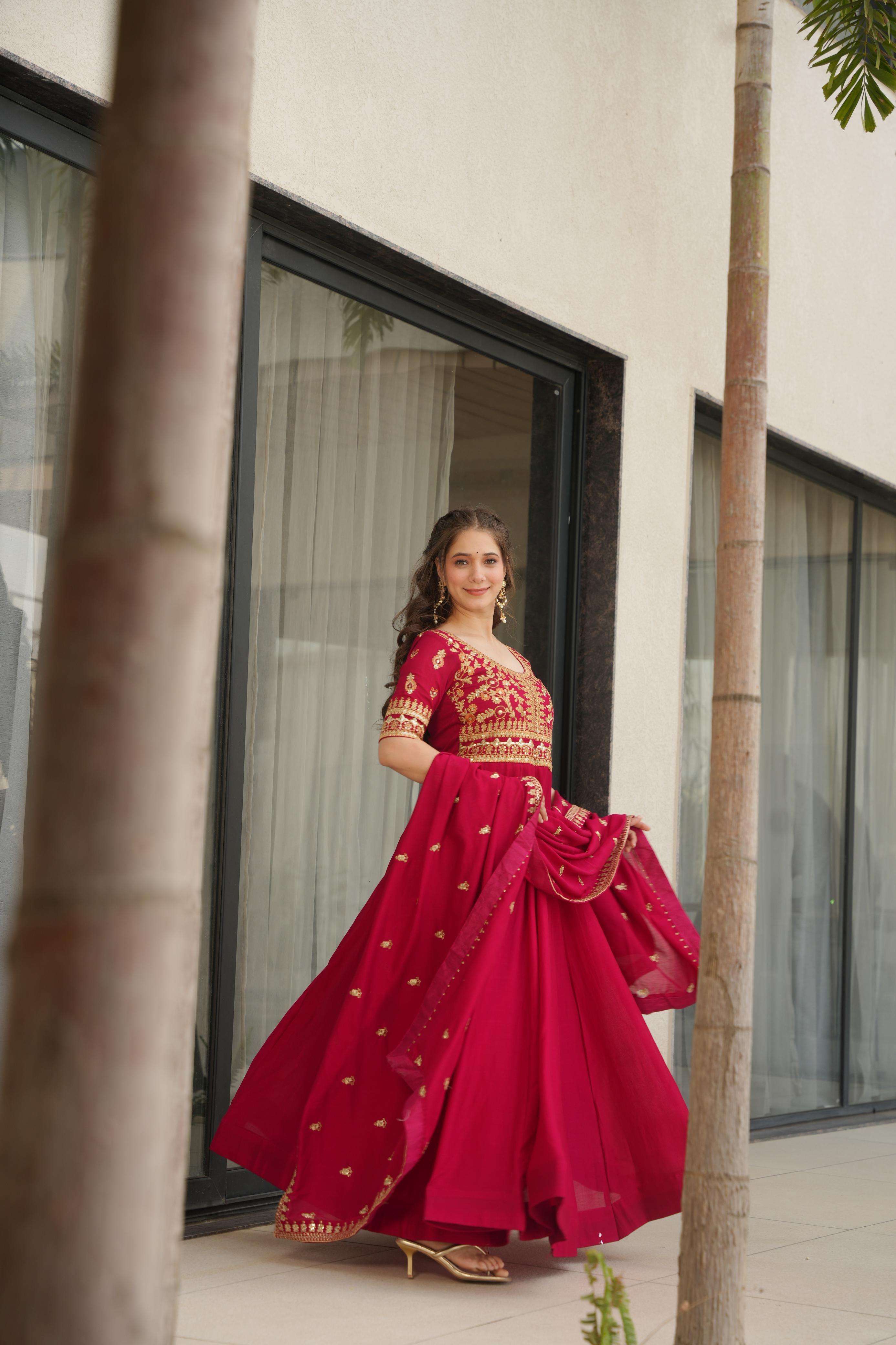 LW 9231 VICHITRA SILK WITH BEAUTIFUL EMBROIDERY WORK READYMADE SUITS