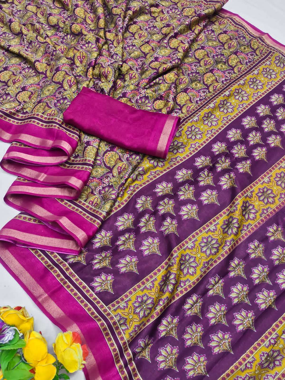 MAL COTTON FABRIC AJRAKH PRINTED SUMMER SPECIAL SAREE 