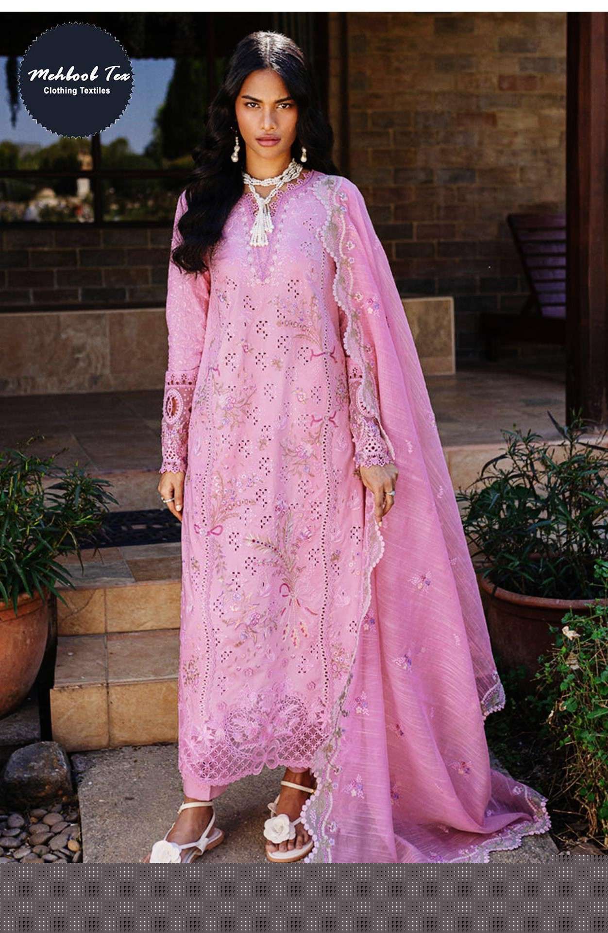 MEHBBOB TEX 1647 PAKSITANI TOP DESIGN UNSTITCH SUIT WHOLESALE 