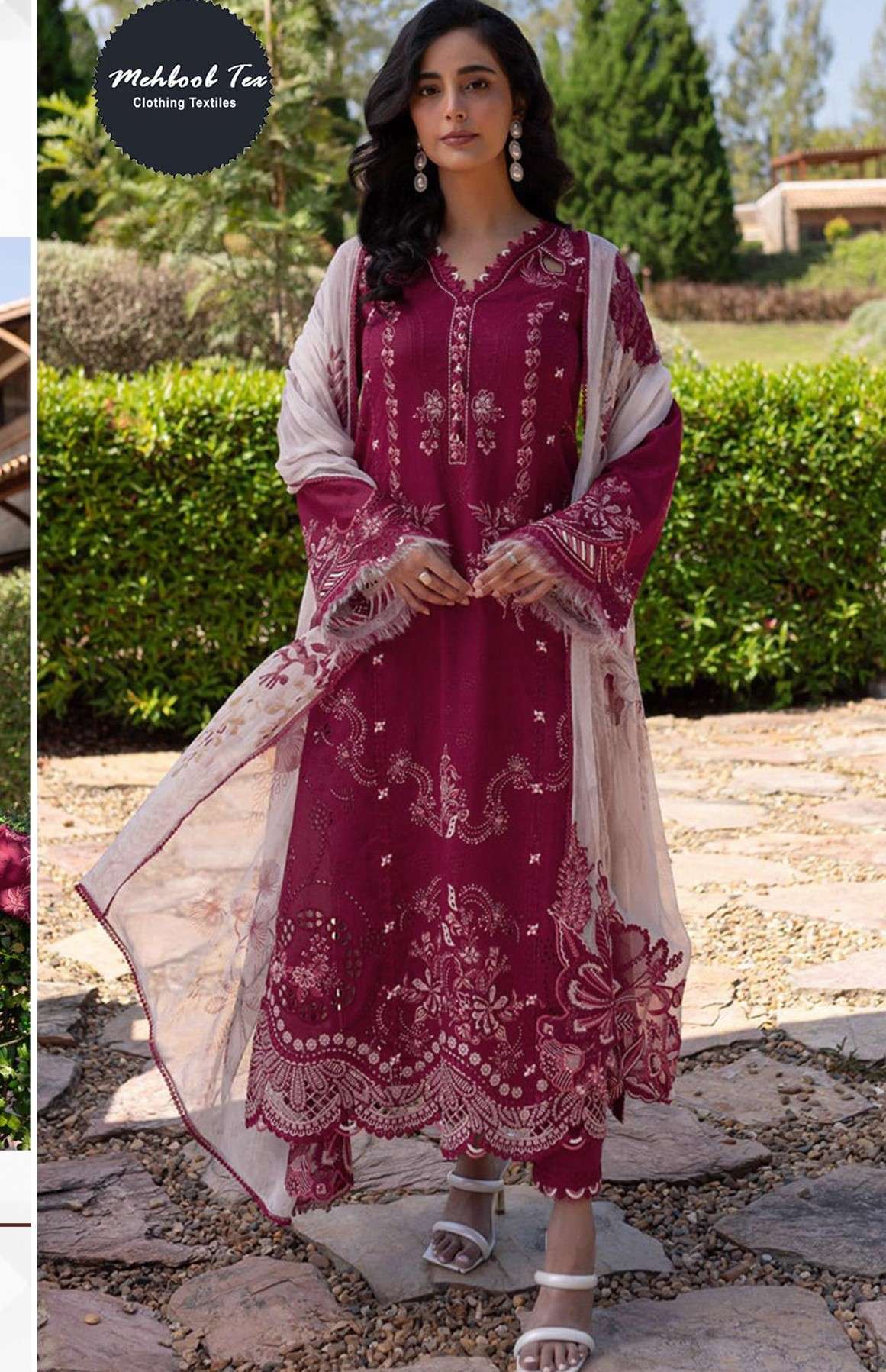 MEHBBOB TEX 1651 PAKSITANI TOP DESIGN LAWN COTTON SUIT RESELLER 