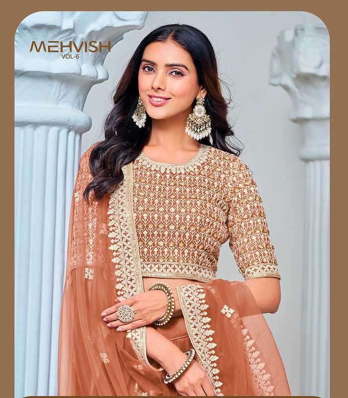 MEHVISH VOL 6 NET WITH EMBROIDERY WORK DESIGNER LOOK LEHENGA CHOLI 