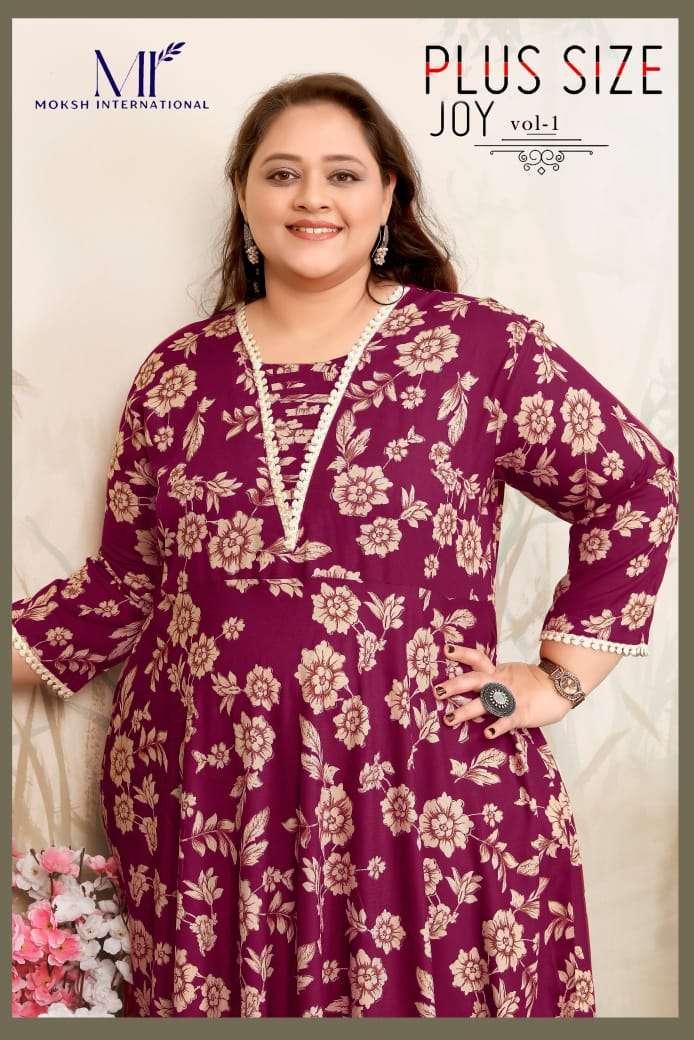 MOKSH PLUS SIZE JOY VOL 1 BIG SIZE WOMEN KURTI COLLECTION ONLINE