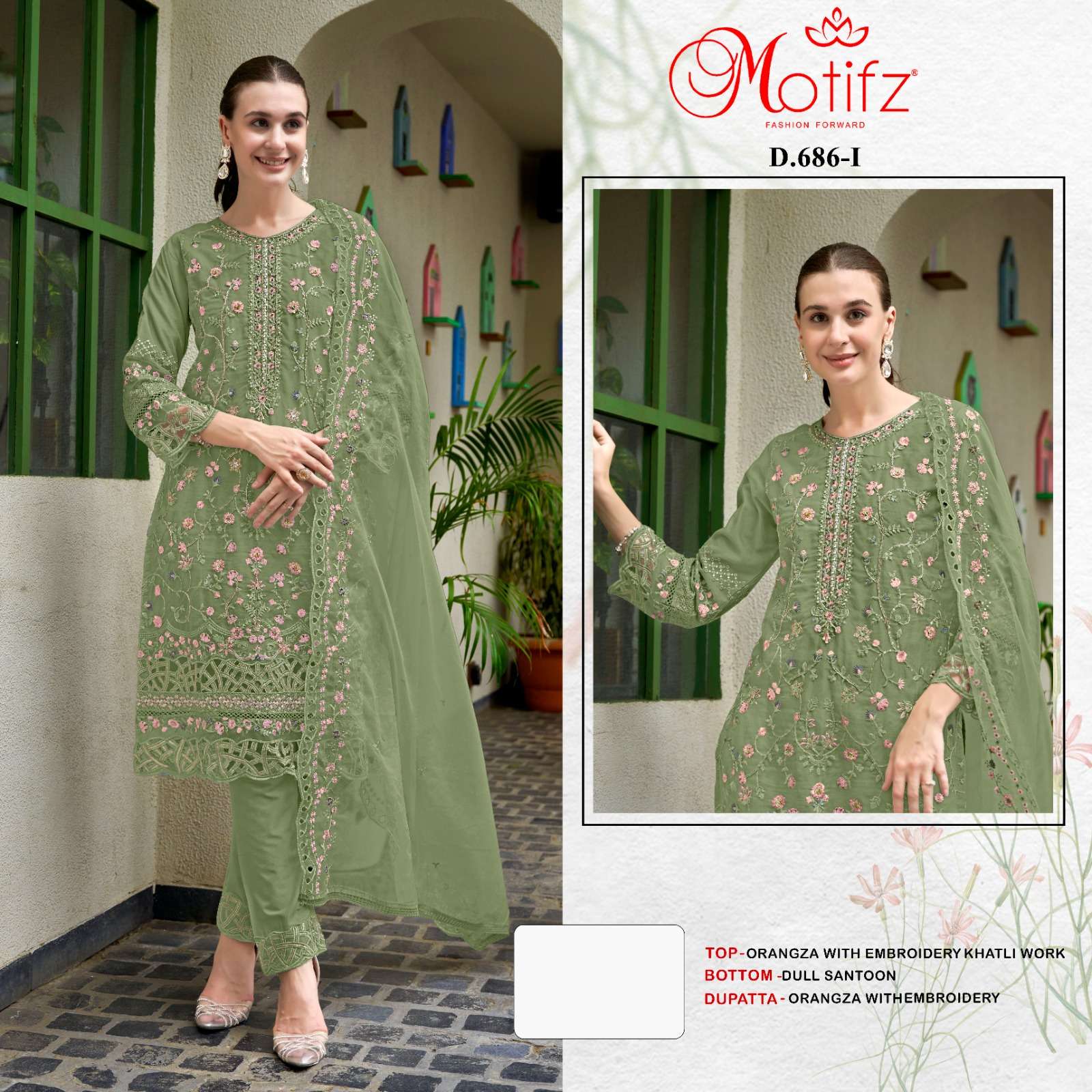 MOTIFZ 686 INDIAN EMBROIDERY WORK HEAVY UNSTITCH SUIT FOR WOMEN SHOP