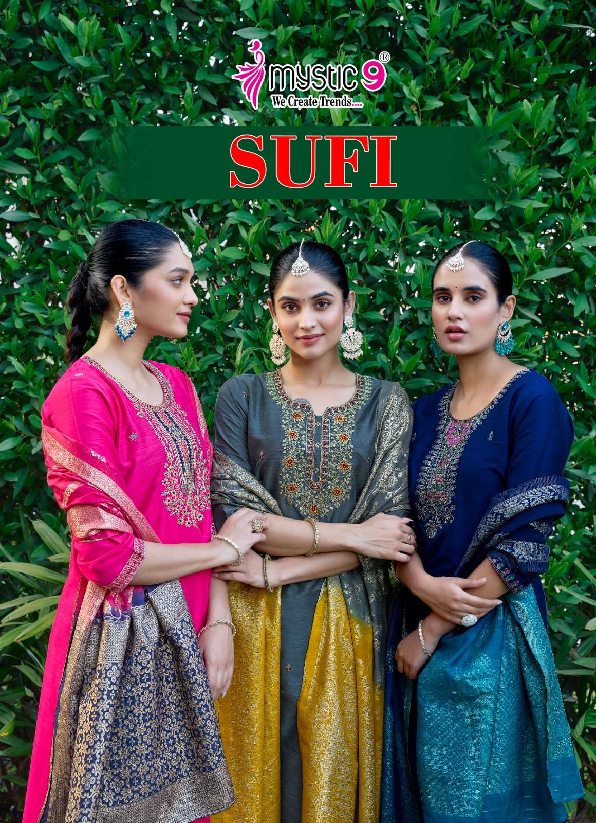 MYSTIC9 SUFI VOL 1 BANGLORE SILK READYMADE SUIT FESTIVAL WEAR DEALER