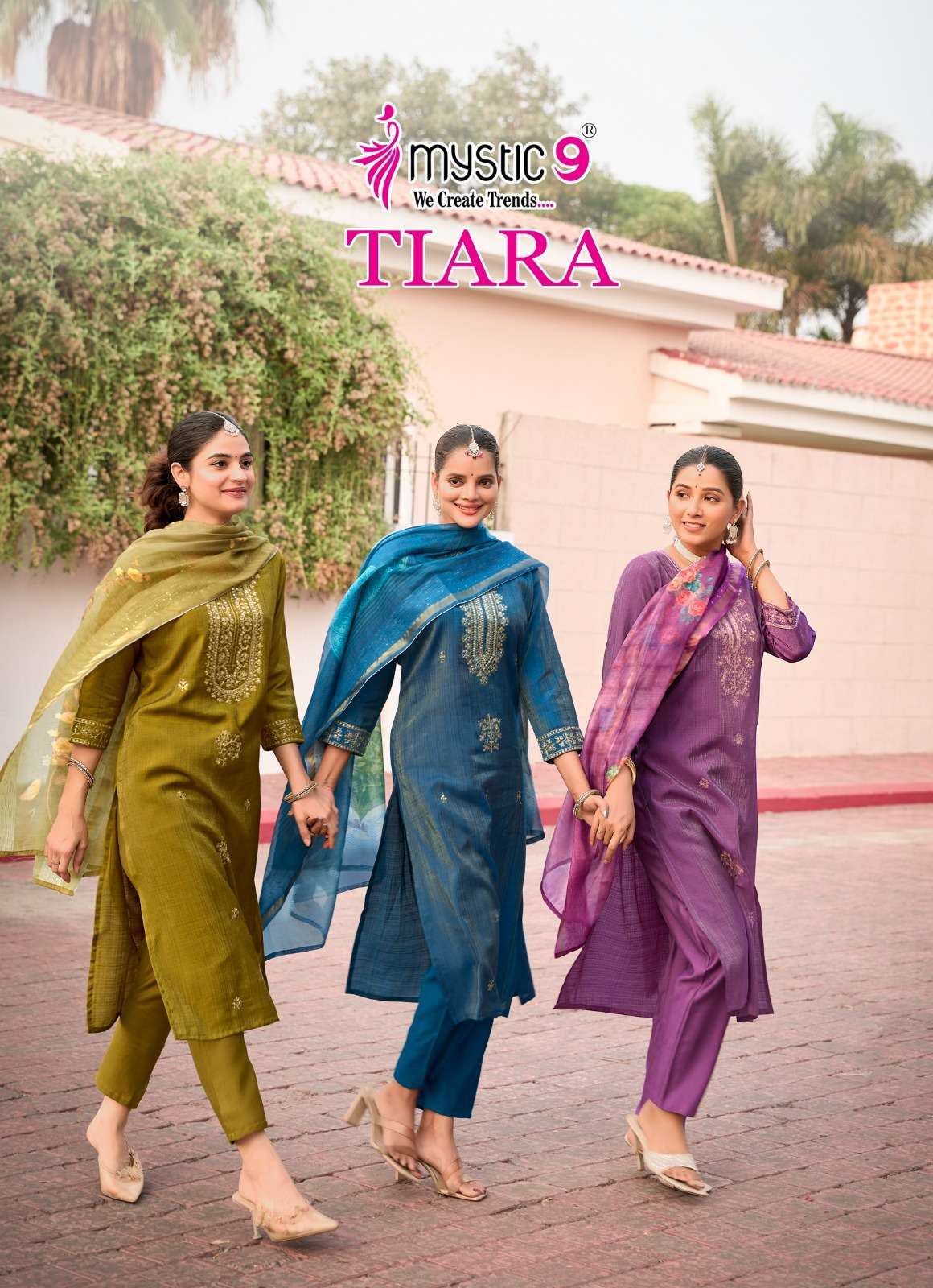 MYSTIC9 TIARA READYMADE SHIMMER FABRIC SUIT COLLECTION ONLINE