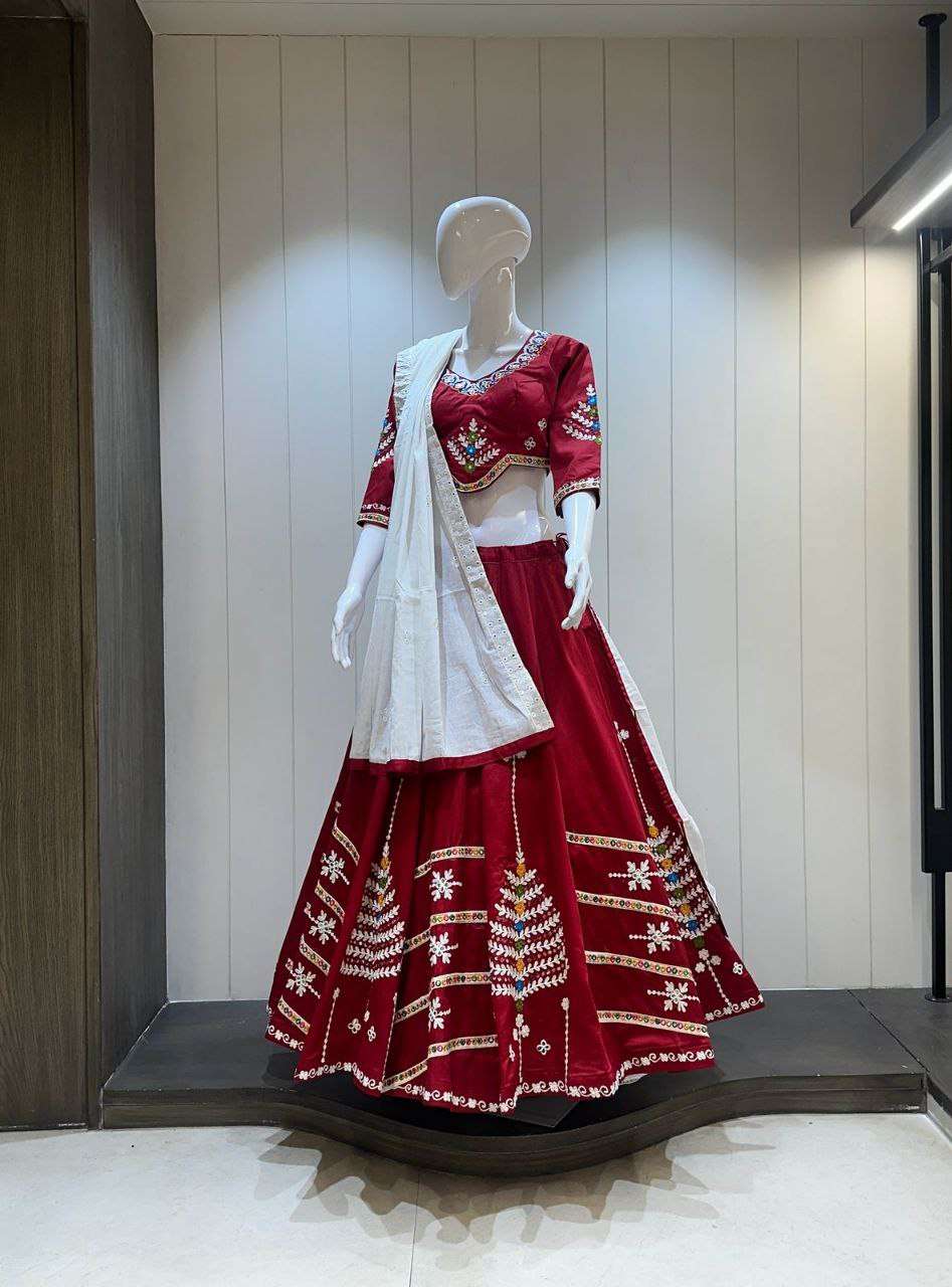 NAVRATRI DRESS COTTON SILK CHANIYA CHOLI WITH AARIWORK SUPPLIER GHAR ASR