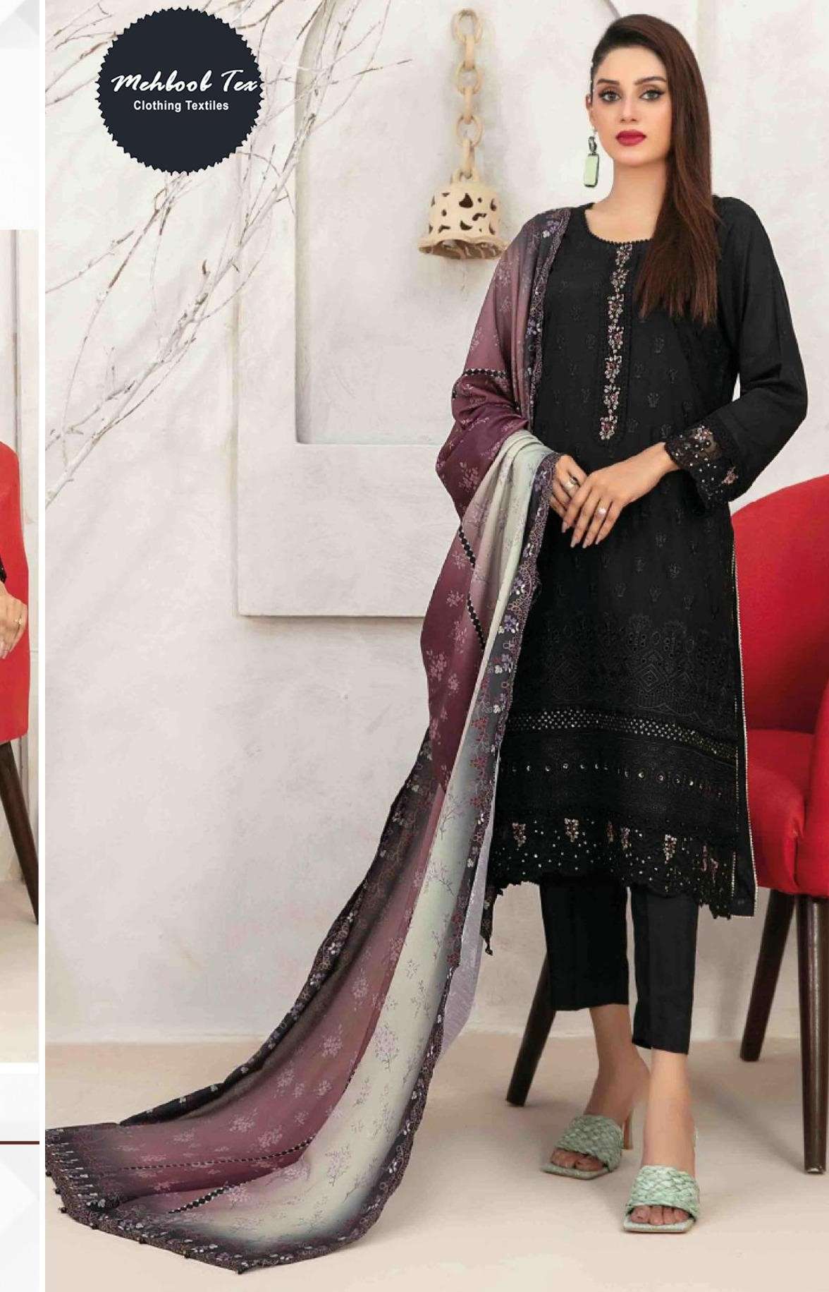 OMBRE LAWN COLLECTION 25 VOL 5 1628 STYLISH PAKISTANI BLACK DRESS DEALER