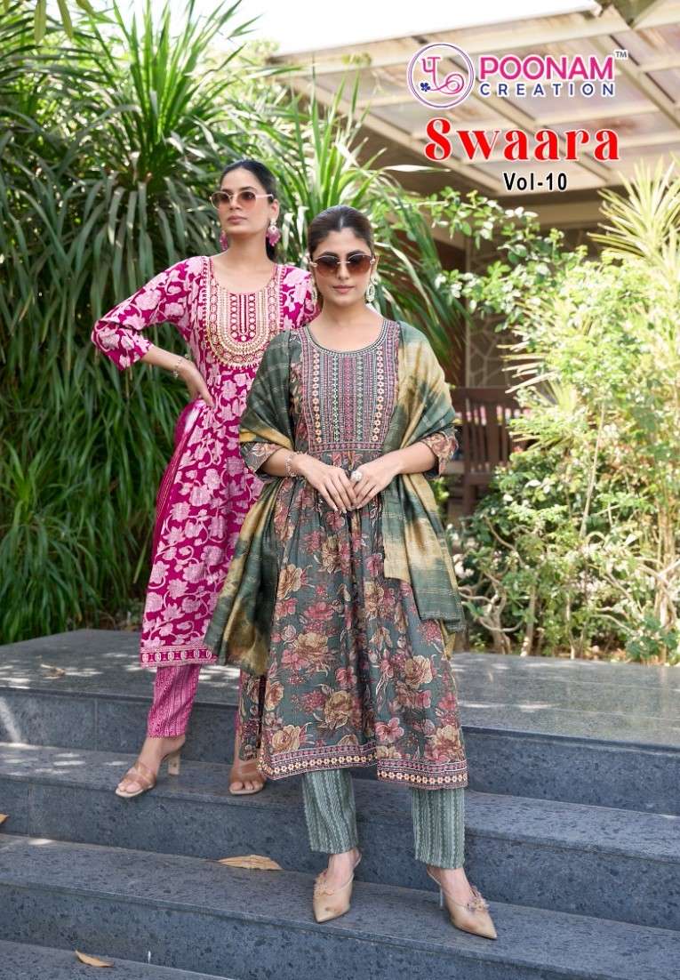 POONAM SWARAA VOL 10 SUMMER WOMEN CLOTHES READYMADE KURTI SUIT ONLINE