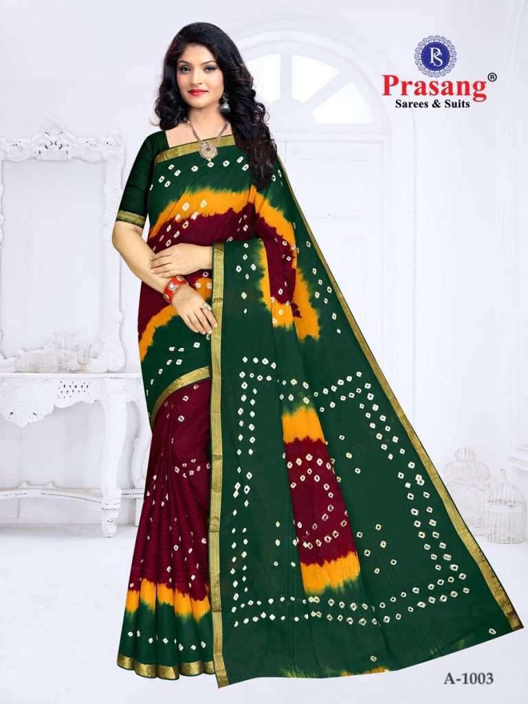 PREMIER BANDHEJ BANDHANI VOL 1 COTTON FABRIC BANDHANI DESIGN SAREE