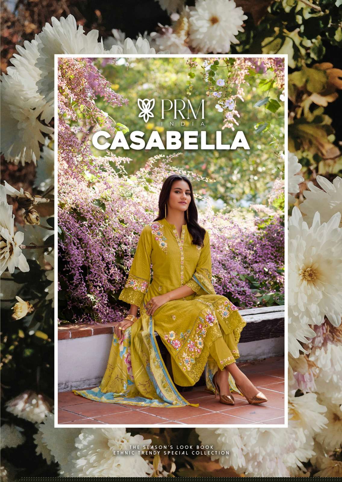 PRM INDIA CASABELLA BUTIQUE COTTON WORK KURTI & PANT DUPATTA SET ONLINE
