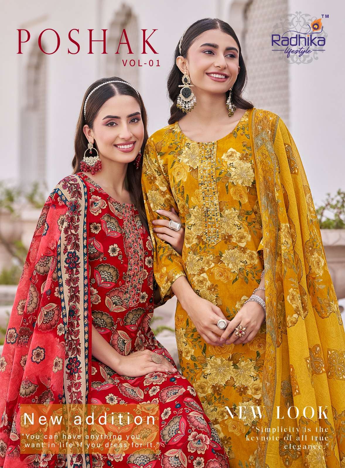 RADHIKA LIFESTYLE POSHAK VOL 1 FLOWER PRINT STITCHED SUIT FOR WOMEN RESELLER
