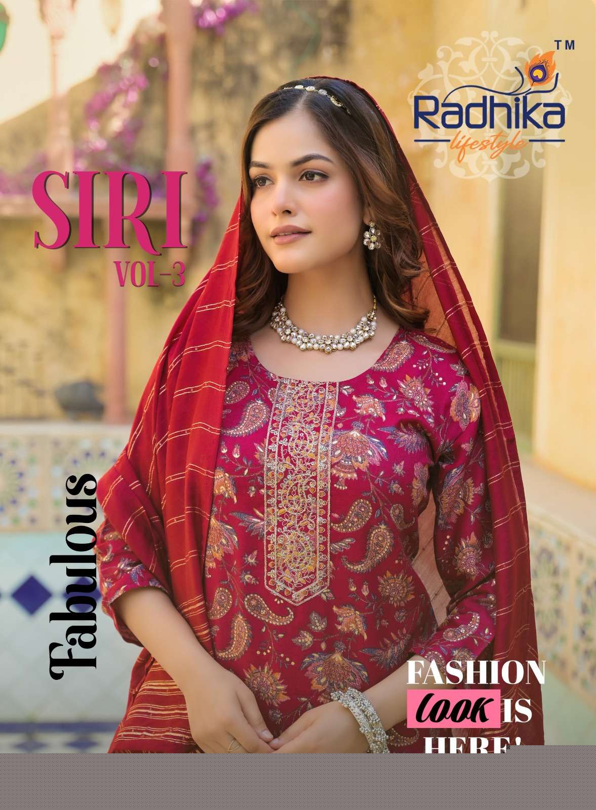 RADHIKA SIRI VOL 3 INDIAN RAYON CAPSULE FOIL SALWAR SUIT CATALOG DEALER