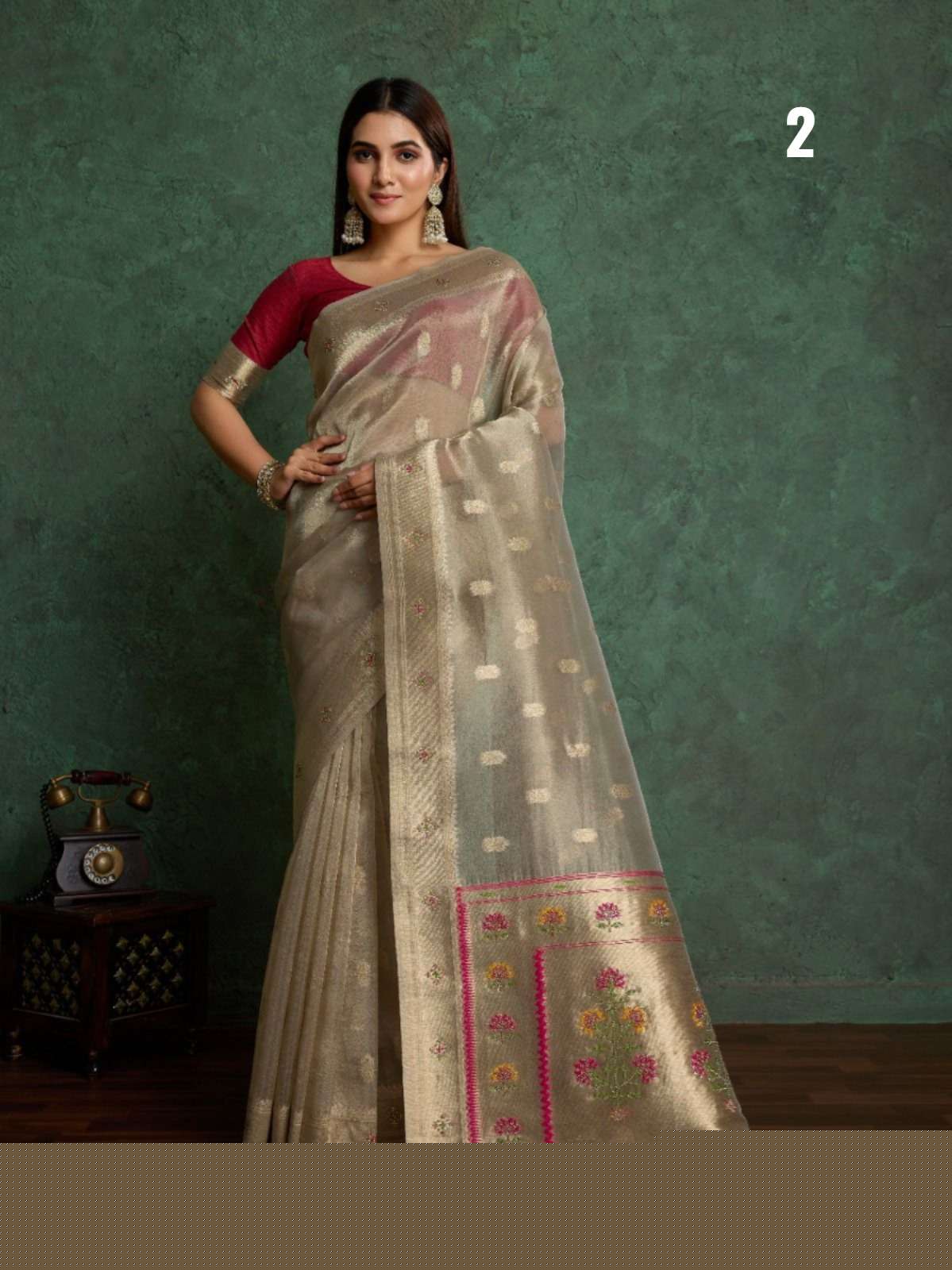 RAJTEX Jarkan Paithani SERIES 1 2 TISSUE SILK PAITHANI DESIGN LOOK SAREE 