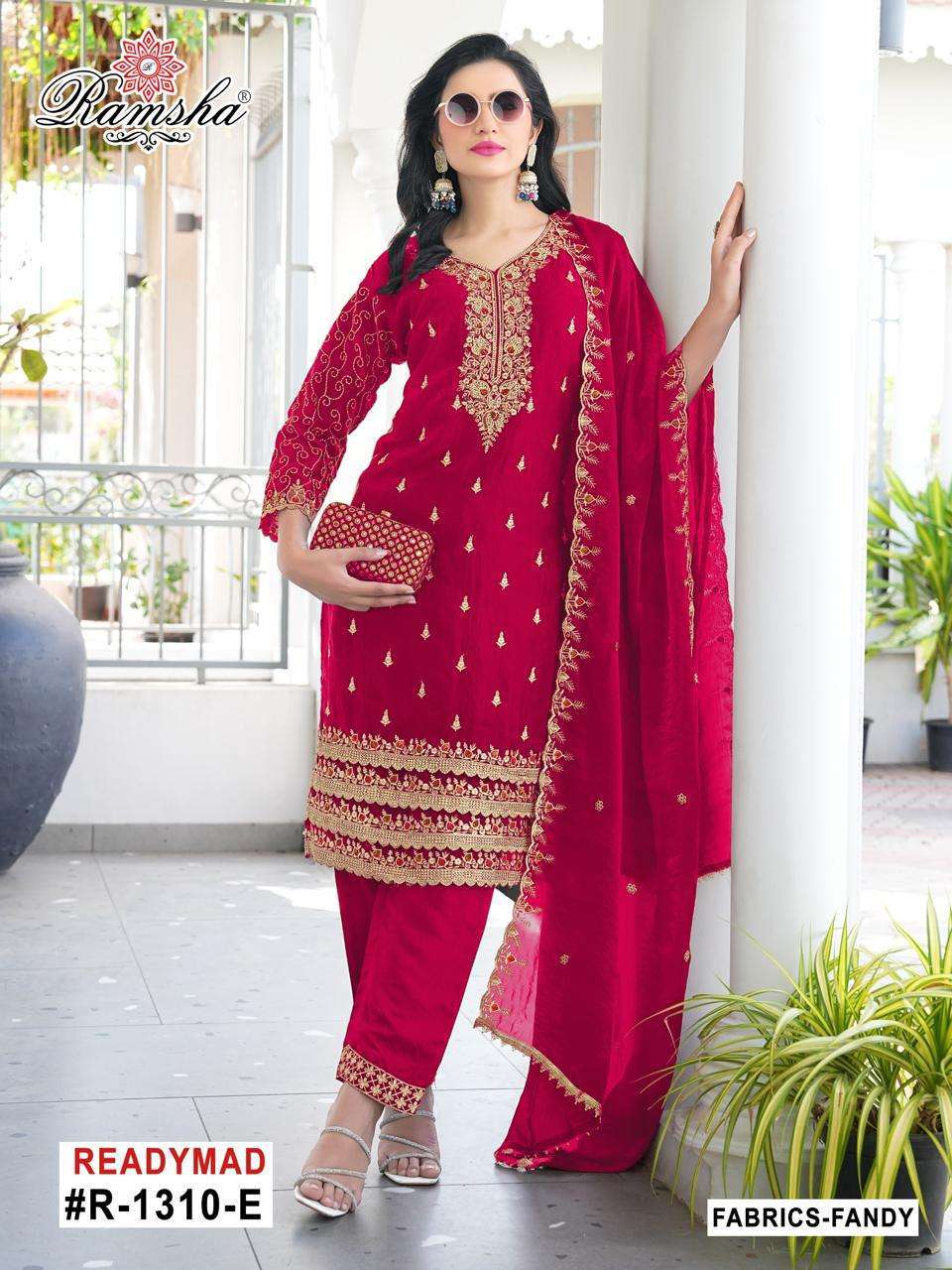 RAMSHA R 1310 NX PAKISTANI CONCEPT DESIGNER WORK SUIT WHOLESALE IN SURAT